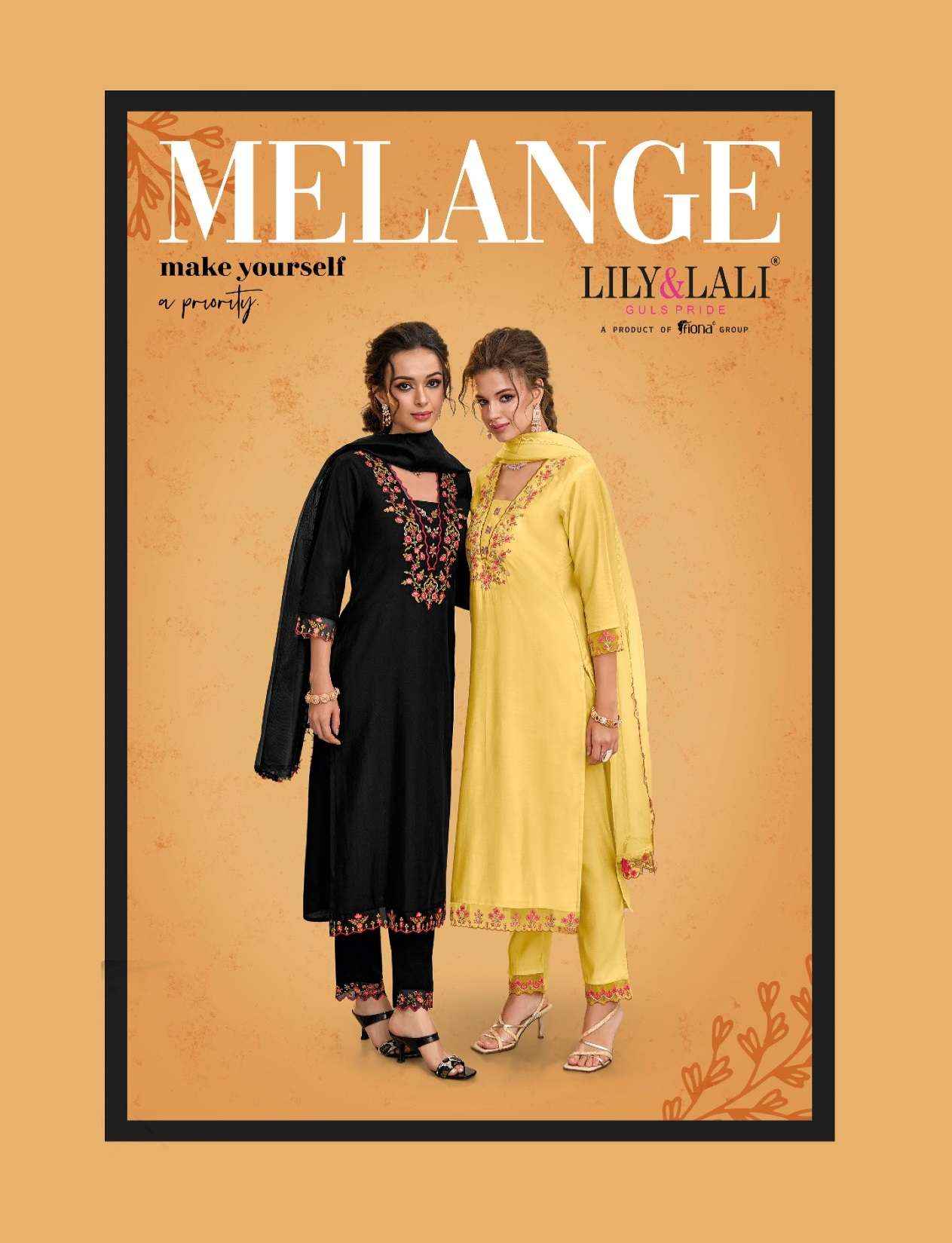 LILY AND LALI MELANGE DESIGNER PARTY WEAR SUIT ( 6 PCS CATALOG )