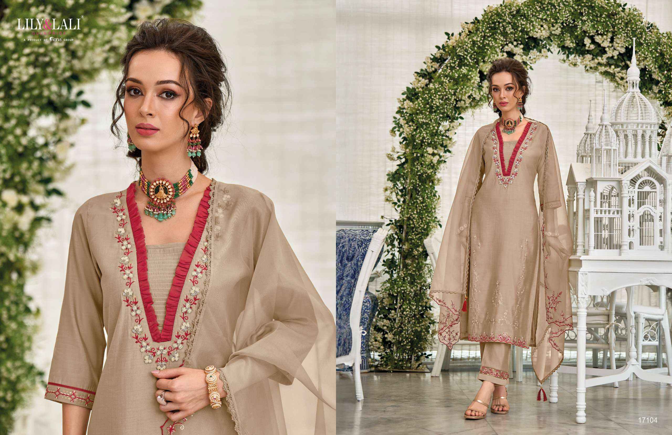 LILY AND LALI MELANGE DESIGNER PARTY WEAR SUIT ( 6 PCS CATALOG )