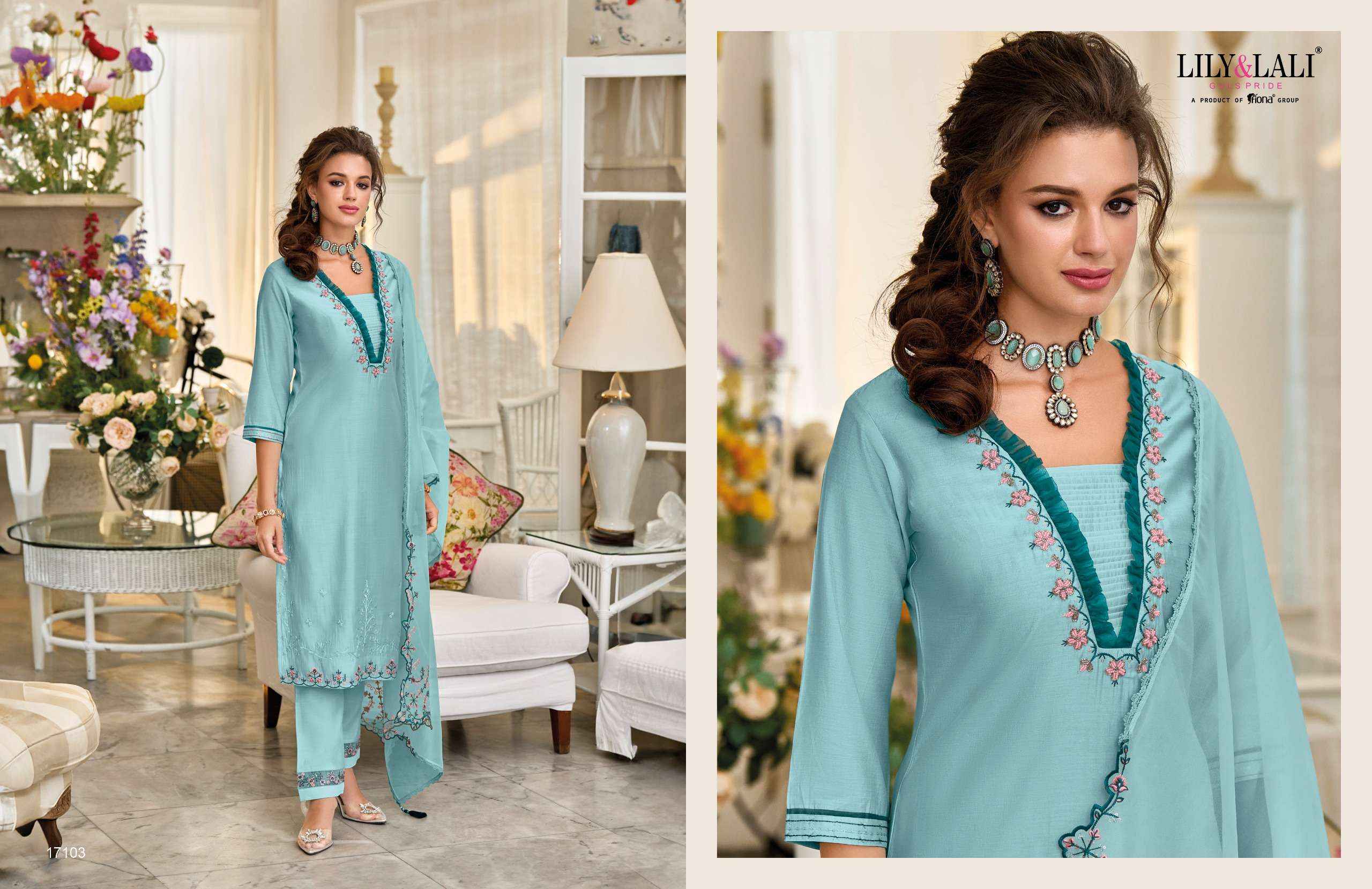 LILY AND LALI MELANGE DESIGNER PARTY WEAR SUIT ( 6 PCS CATALOG )