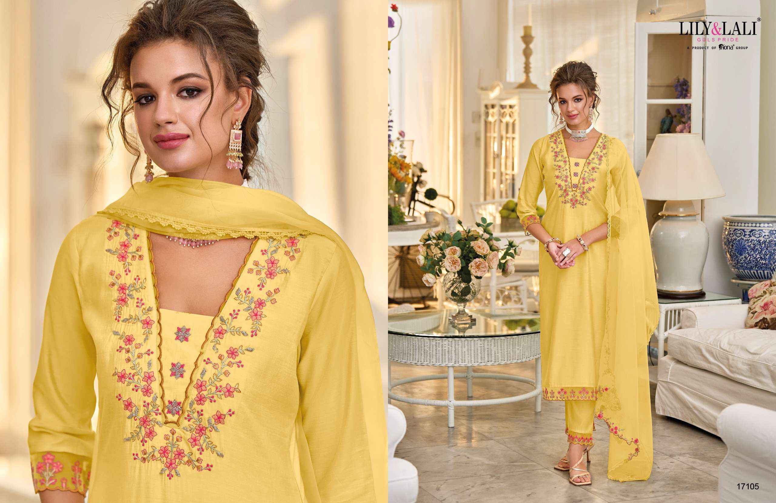 LILY AND LALI MELANGE DESIGNER PARTY WEAR SUIT ( 6 PCS CATALOG )