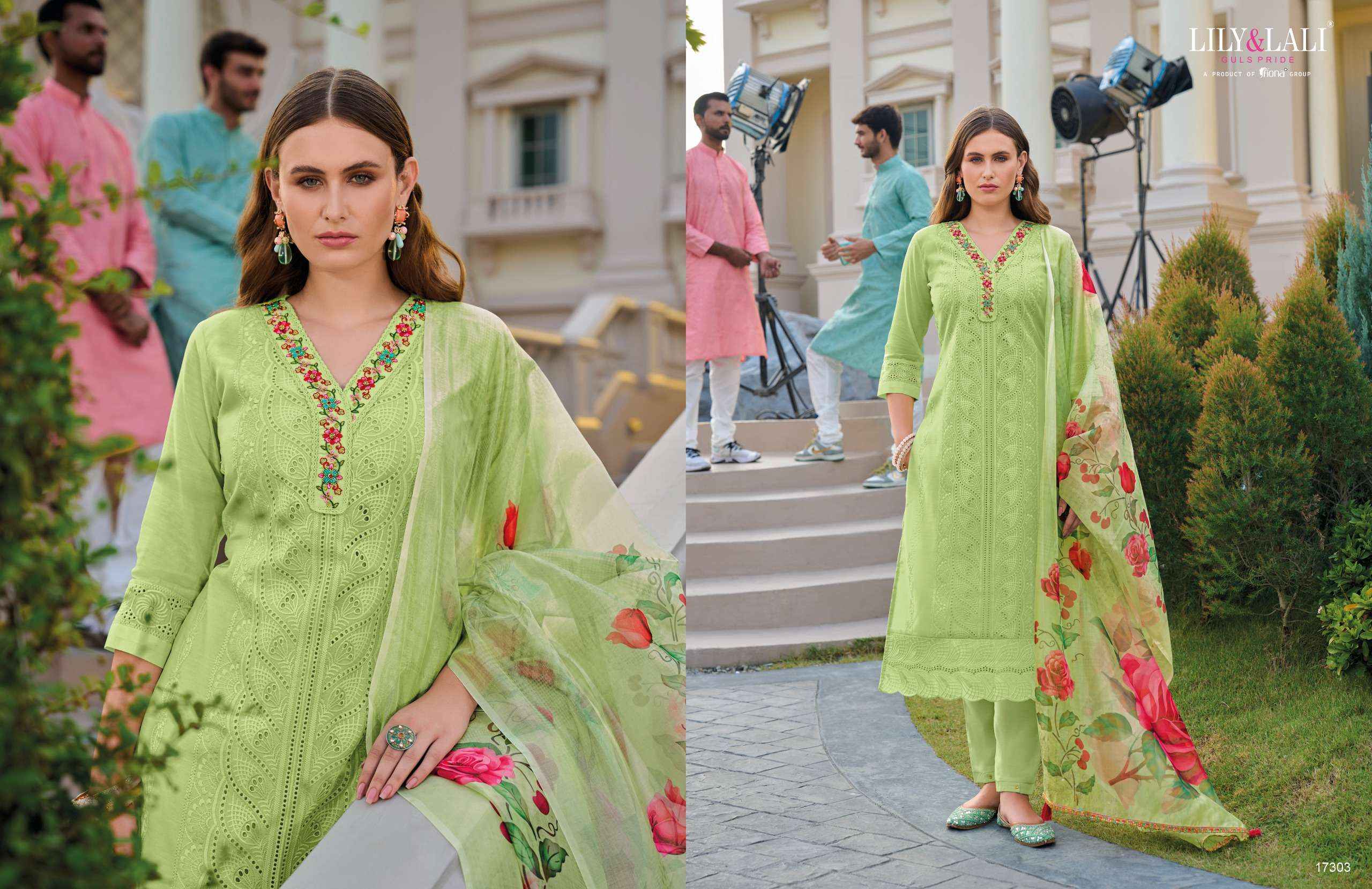 LILY AND LALI ROZAN SCHIFFLI DESIGNER SUIT ( 6 PCS CATALOG )