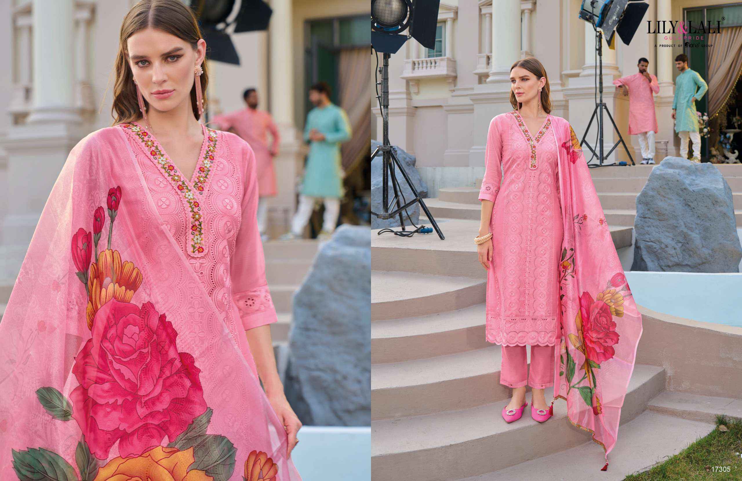 LILY AND LALI ROZAN SCHIFFLI DESIGNER SUIT ( 6 PCS CATALOG )