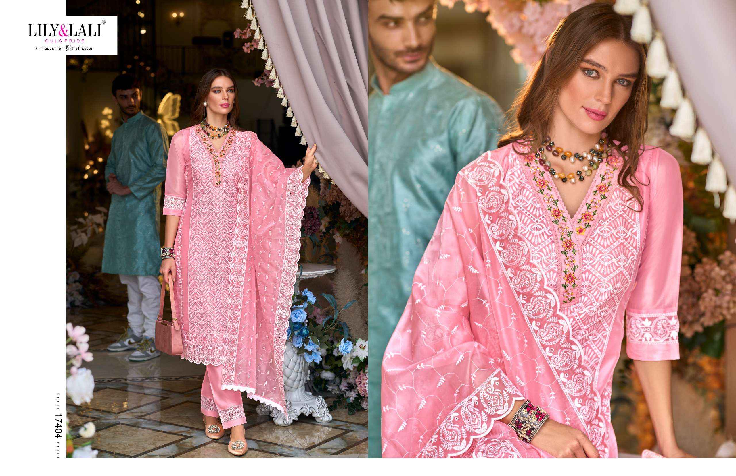 LILY AND LALI SUMMER BLOSSOM SCHIFFLI DESIGNER SUITS ( 6 PCS CATALOG )