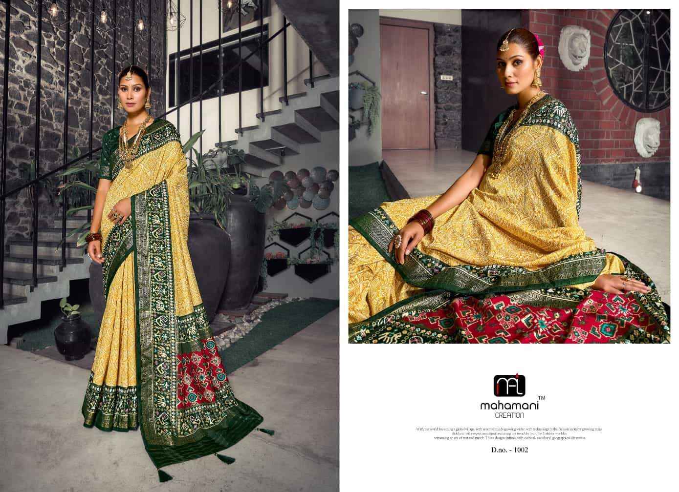 Mahamani Vivanta 1001 To 1006 Fancy Designer Dola Silk Saree Catalog Buy Online  (6 pcs catalog )