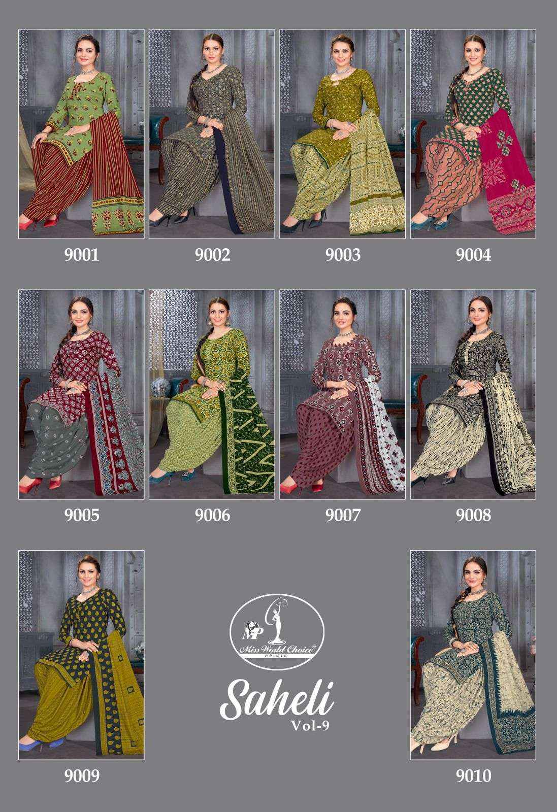 MISS WORLD CHOICE SAHELI VOL 9 SALWAR SUITS ( 10 PCS CATALOG )