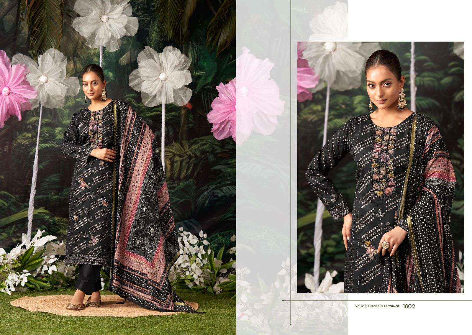 MUMTAZ ARTS AACHAL JAM SATIN DRESS MATERIAL ( 4 PCS CATALOG )