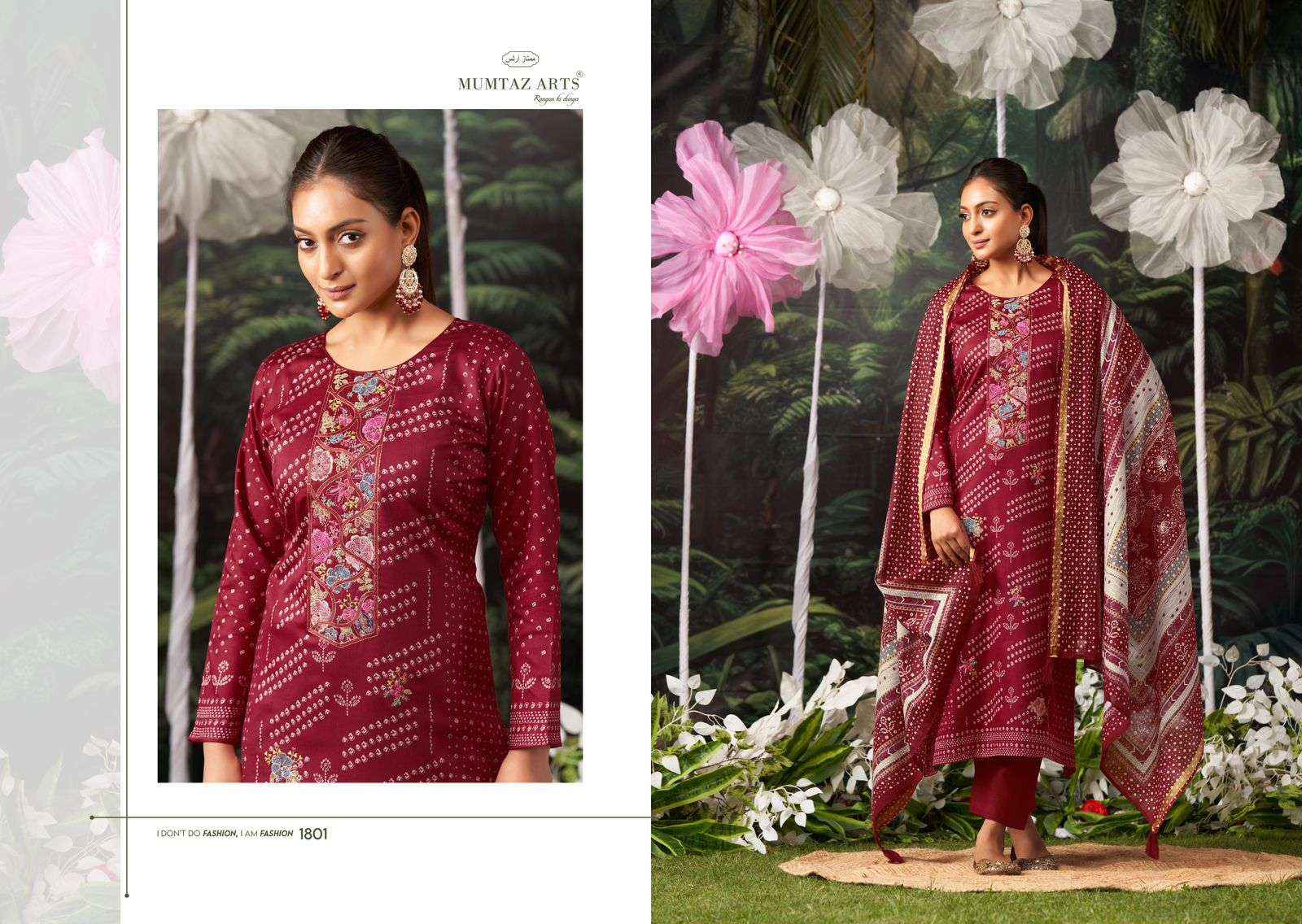 MUMTAZ ARTS AACHAL JAM SATIN DRESS MATERIAL ( 4 PCS CATALOG )