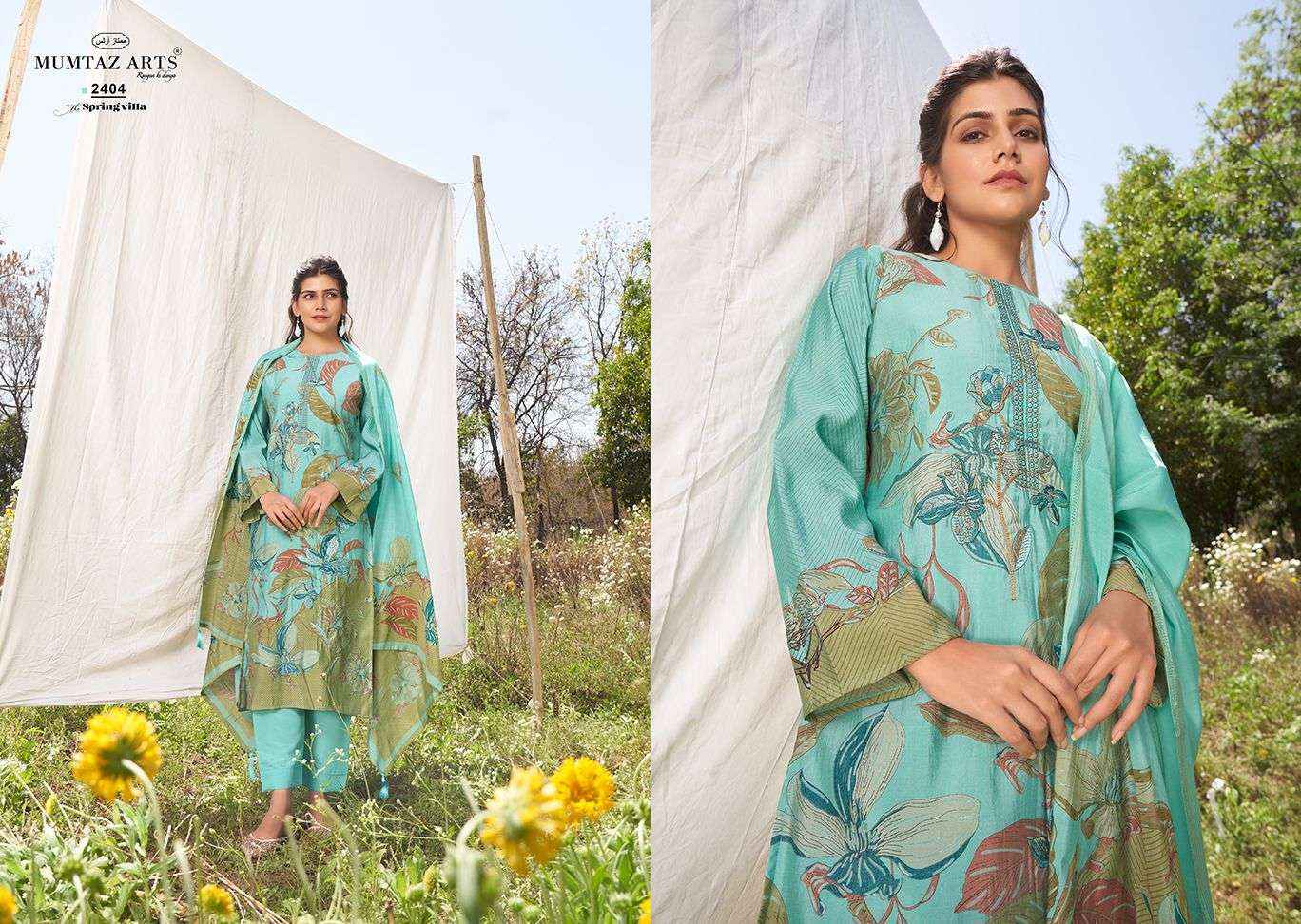 MUMTAZ ARTS SPRING VILLA DRESS MATERIL ( 4 PCS CATALOG )