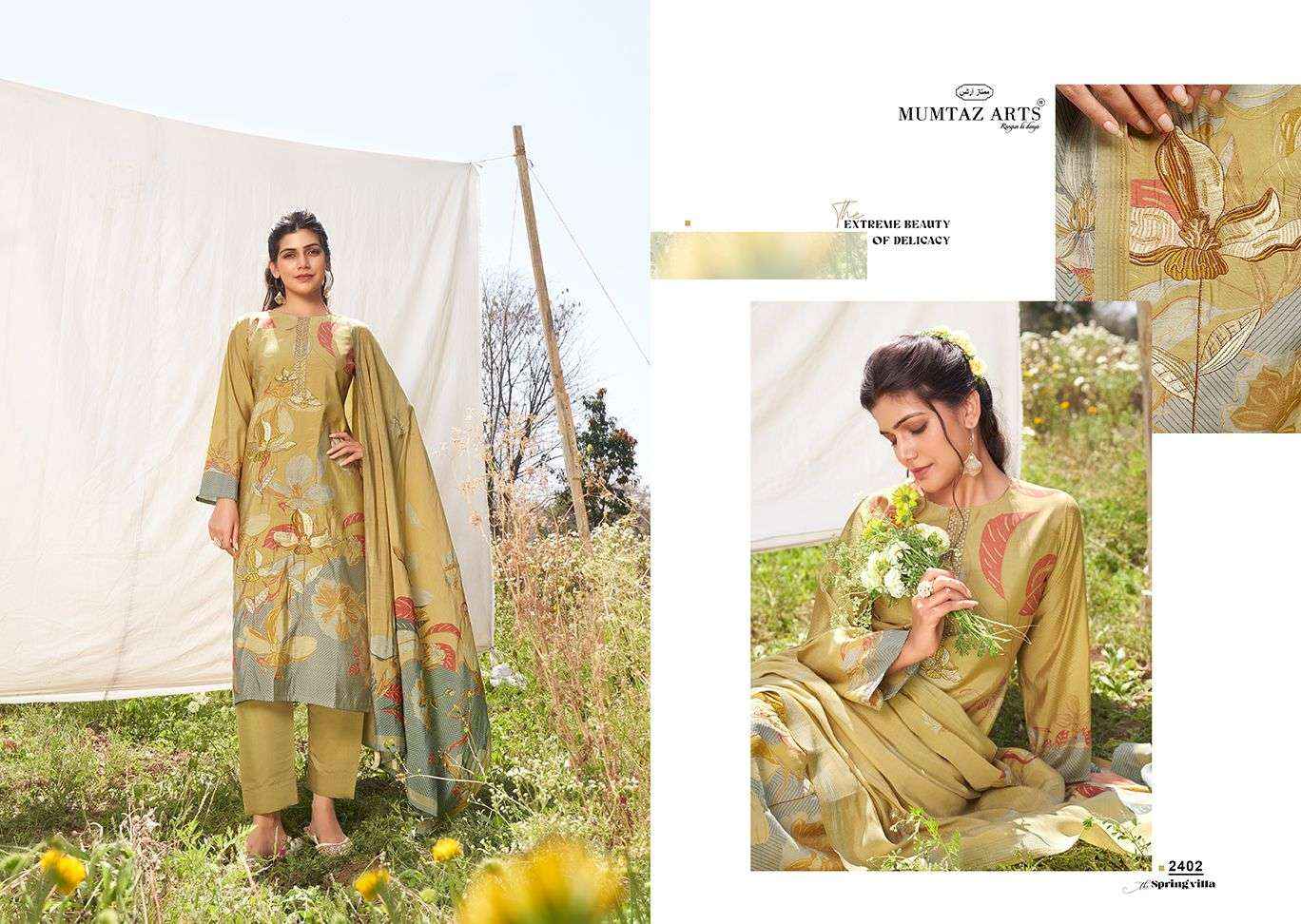 MUMTAZ ARTS SPRING VILLA DRESS MATERIL ( 4 PCS CATALOG )