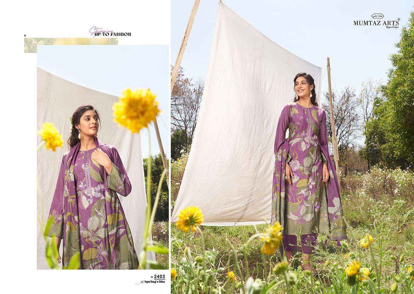 MUMTAZ ARTS SPRING VILLA DRESS MATERIL ( 4 PCS CATALOG )