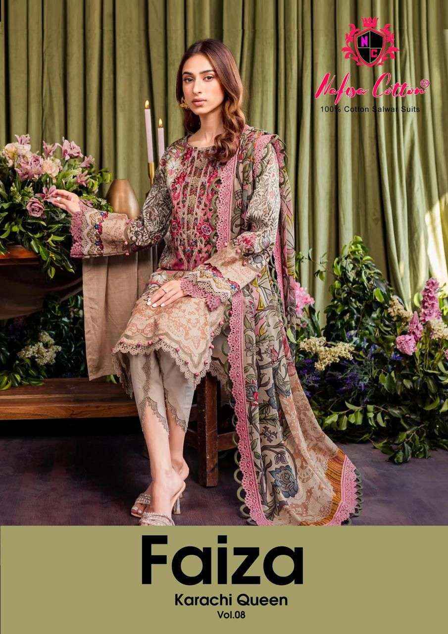 NAFISA COTTON FAIZA KARACHI QUEEN VOL 8 COTTON PAKISTANI SUIT ( 6 PCS CATALOG )