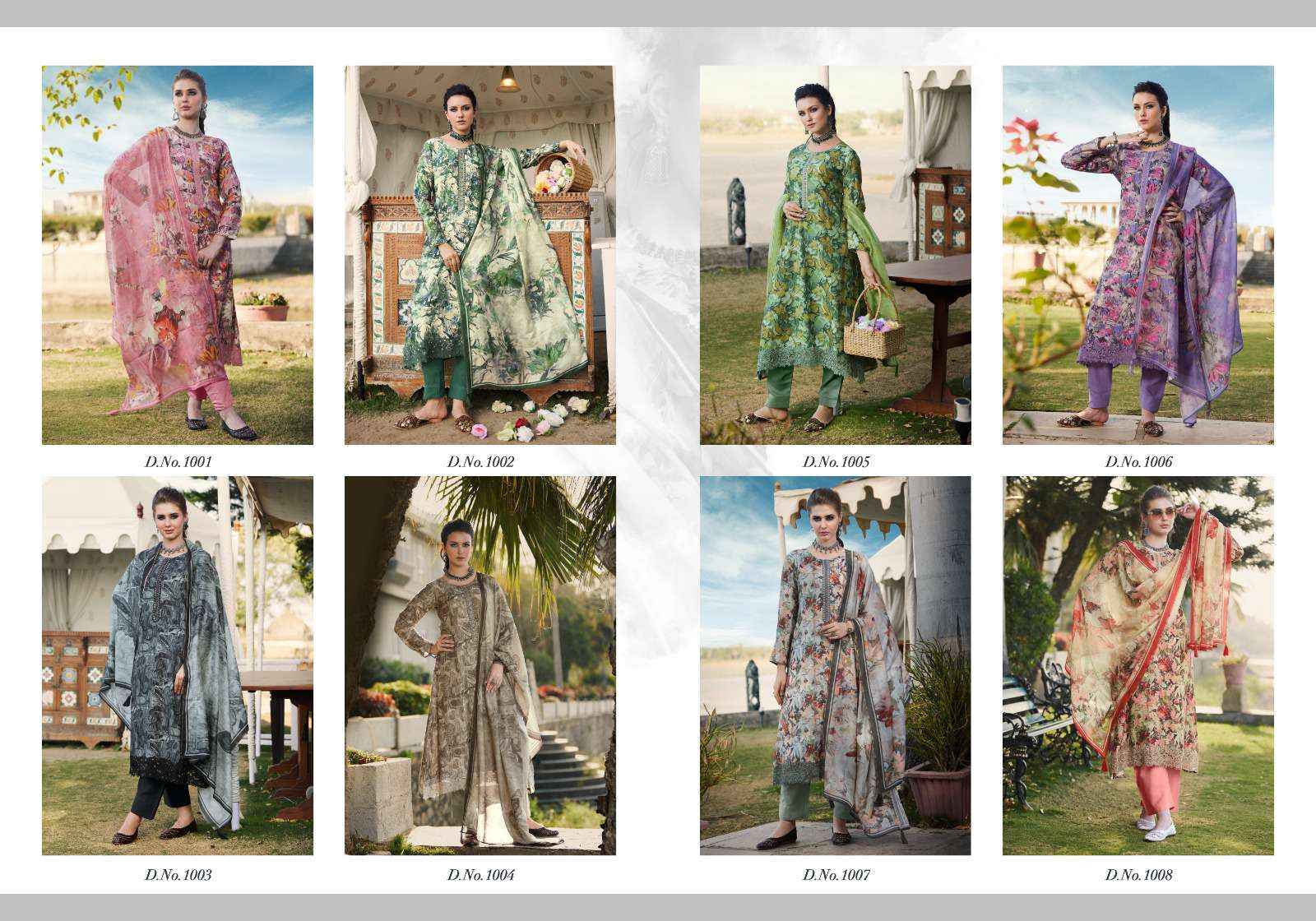 Prm Trends Inaaya Festival Collection Muslin Suit New Designs (8 pcs catalog)