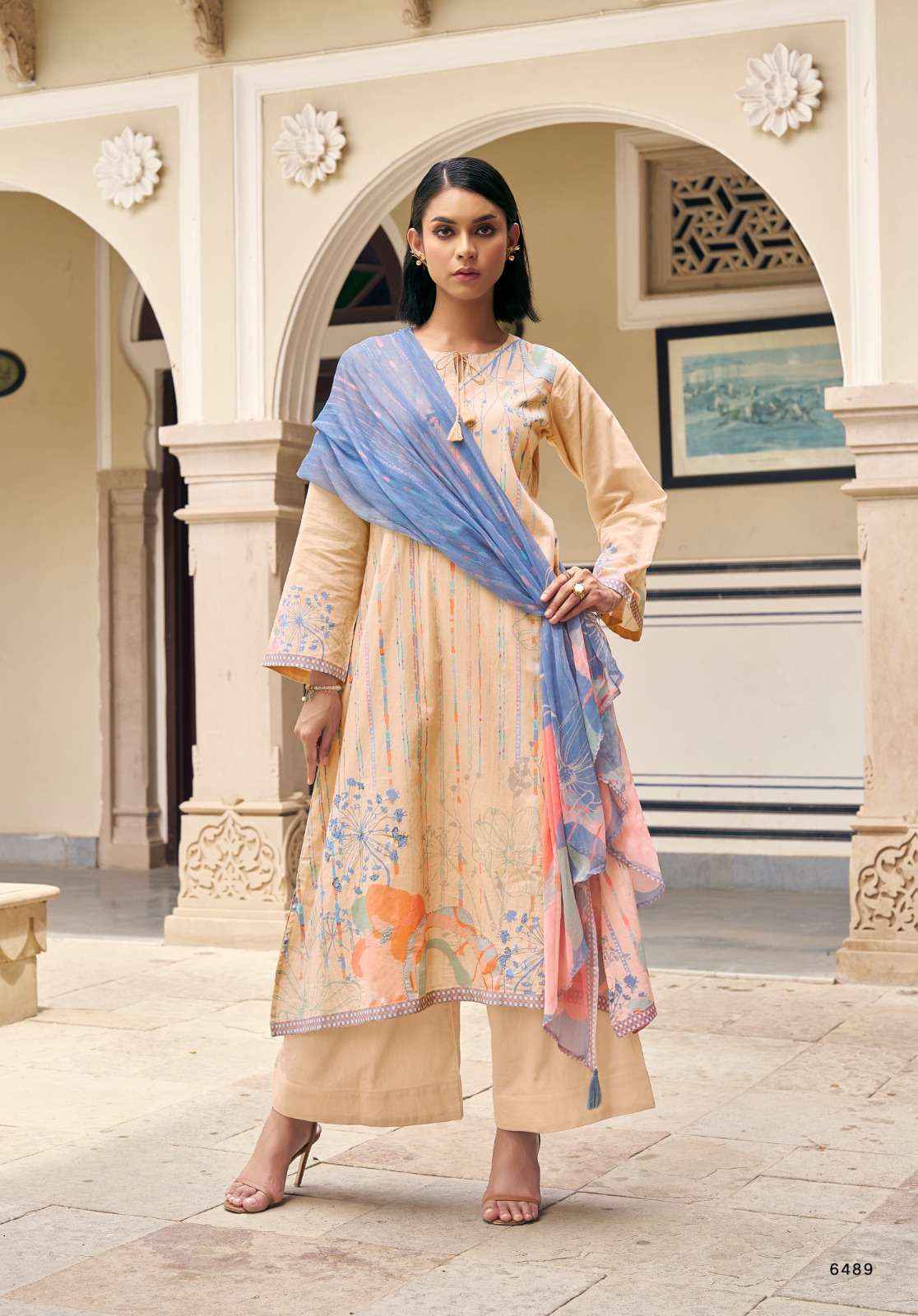 PRM TRENDZ SUNKISSED LAWN COTTON HAND WORK DRESS MATERIAL ( 8 pcsCATALOG )