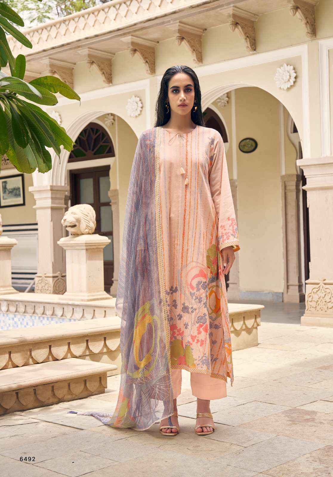 PRM TRENDZ SUNKISSED LAWN COTTON HAND WORK DRESS MATERIAL ( 8 pcsCATALOG )