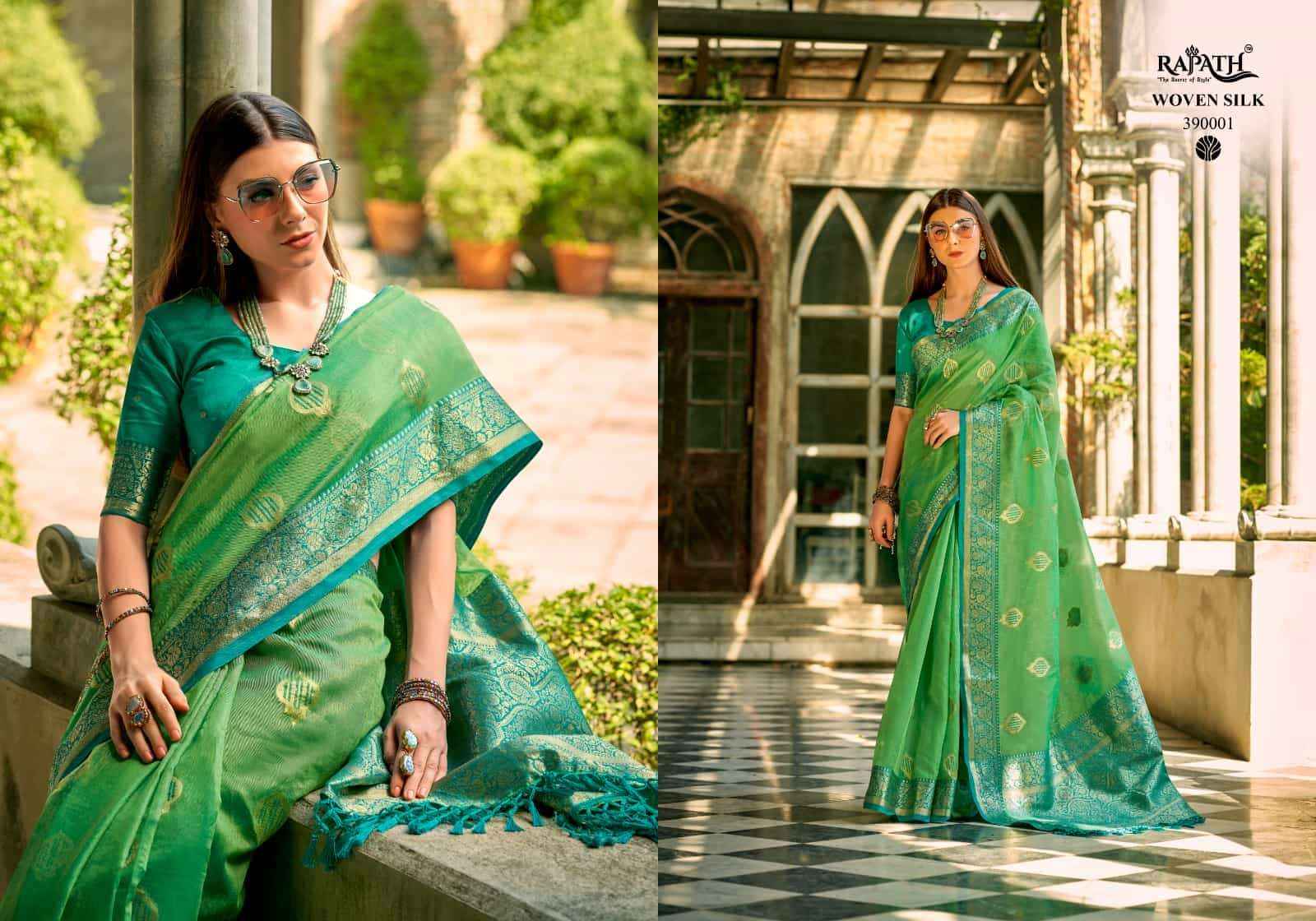 Rajpath Zilmil Silk 390001 To 390006 Party Wear Style Designer Silk Saree Wholesalers (6 pcs catalog )