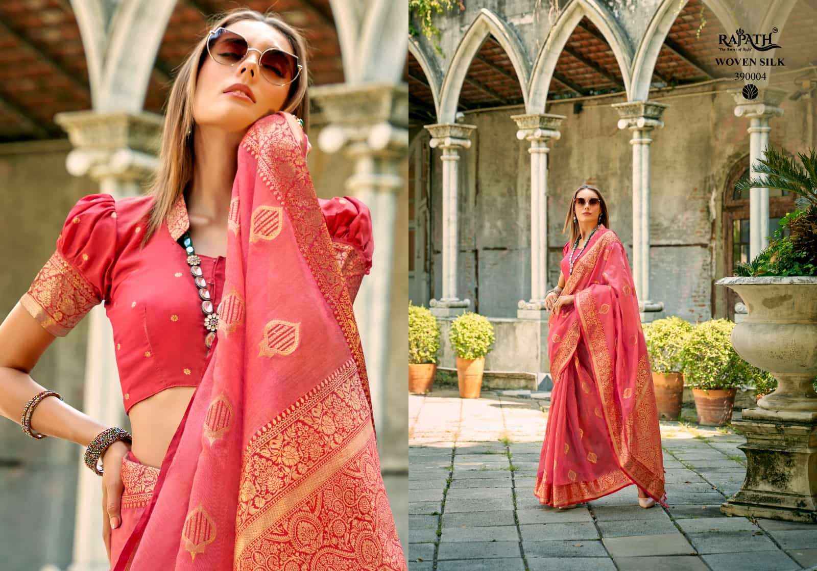 Rajpath Zilmil Silk 390001 To 390006 Party Wear Style Designer Silk Saree Wholesalers (6 pcs catalog )