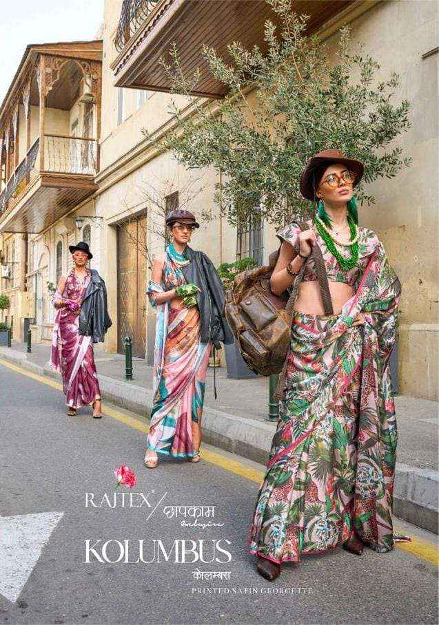 Rajtex Kolumbus 381001 To 381010 Fancy Designer Style Digital Printed Saree Collection (10 pcs catalog )