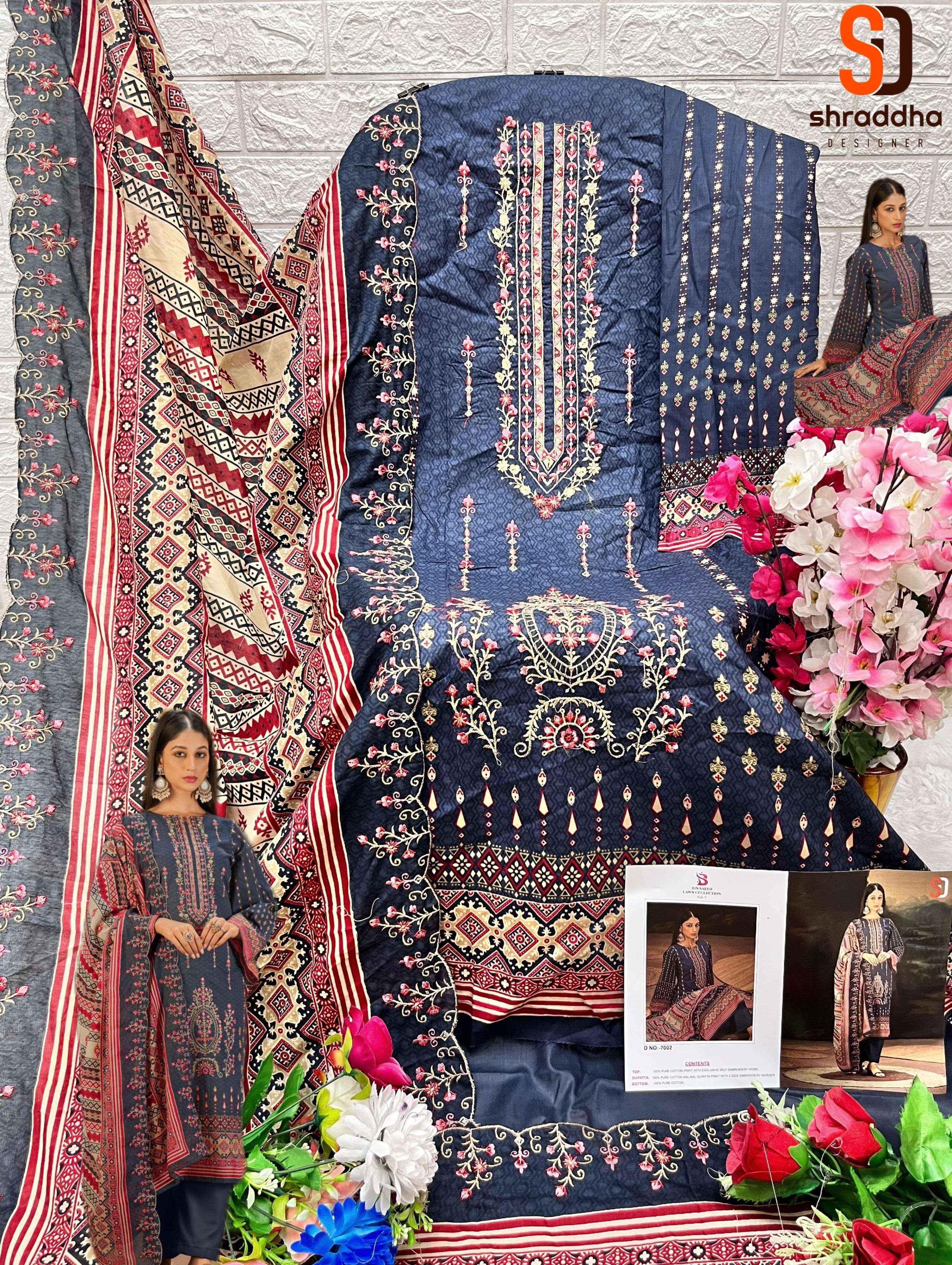 Sharaddha Designer Bin Saeed Lawn Collection Vol 7 Nx Cotton Dress Material 6 pcs Catalogue