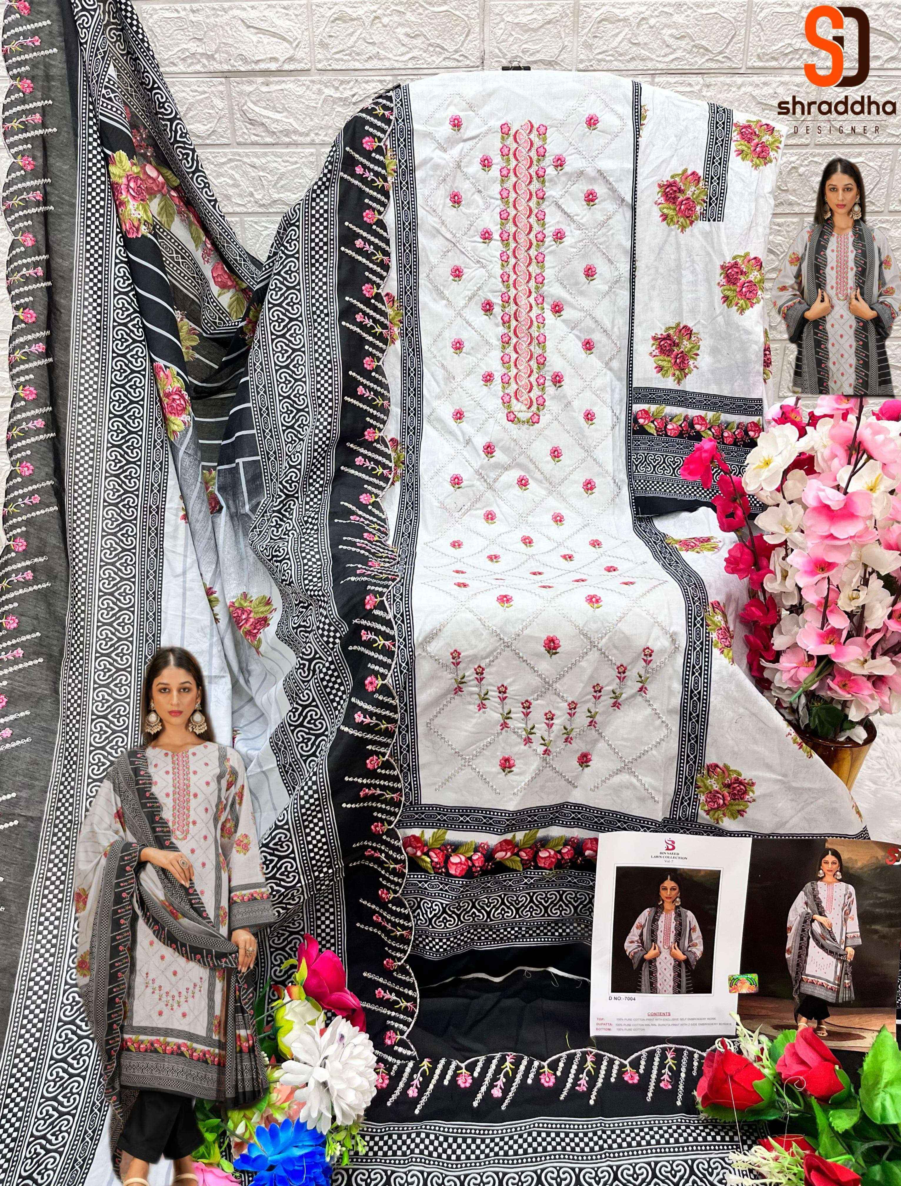 Sharaddha Designer Bin Saeed Lawn Collection Vol 7 Nx Cotton Dress Material 6 pcs Catalogue
