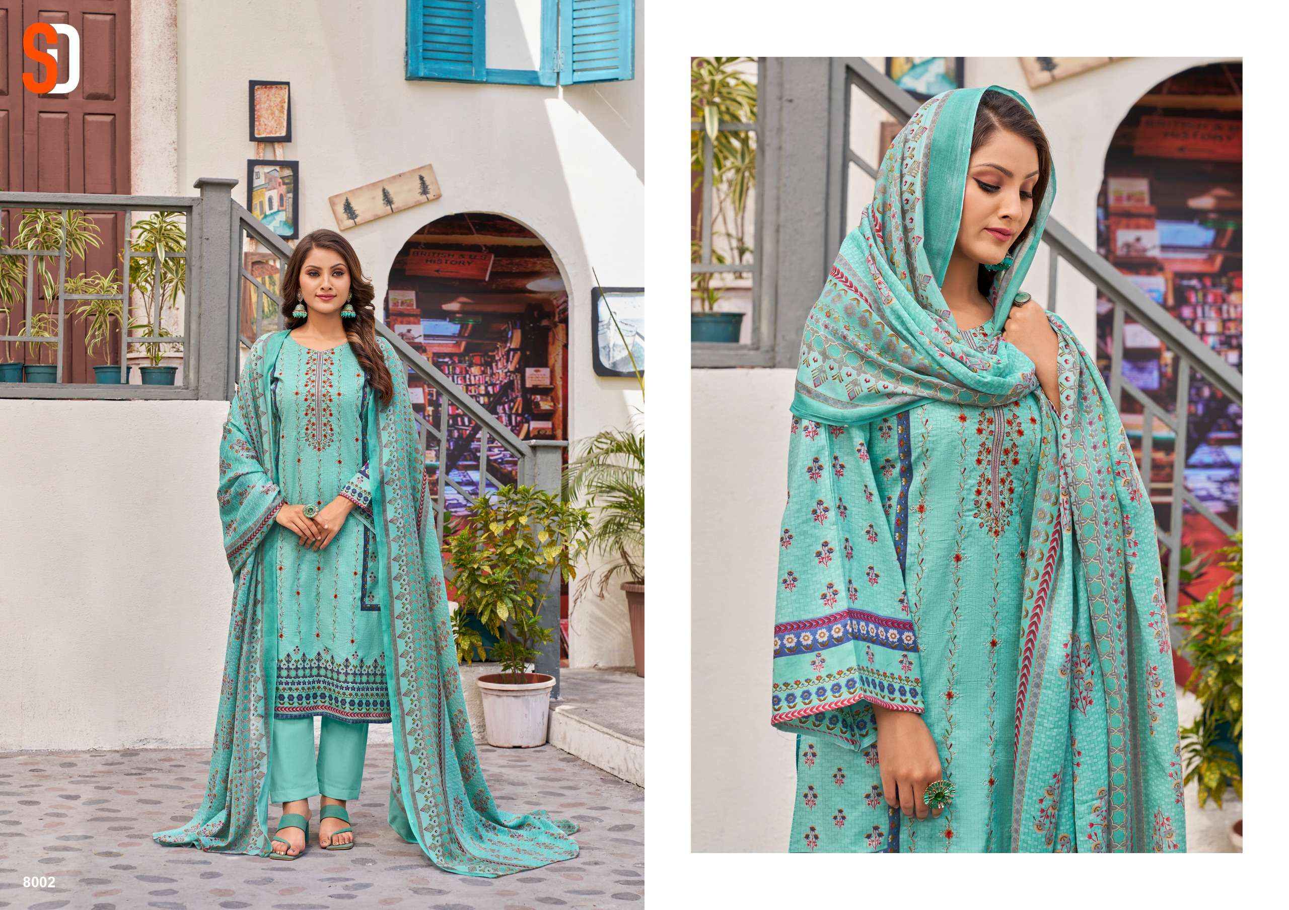 SHRADDHA DESIGNER BIN SAEED VOL 8 DRESS MATERIAL ( 6 PCS CATALOG )