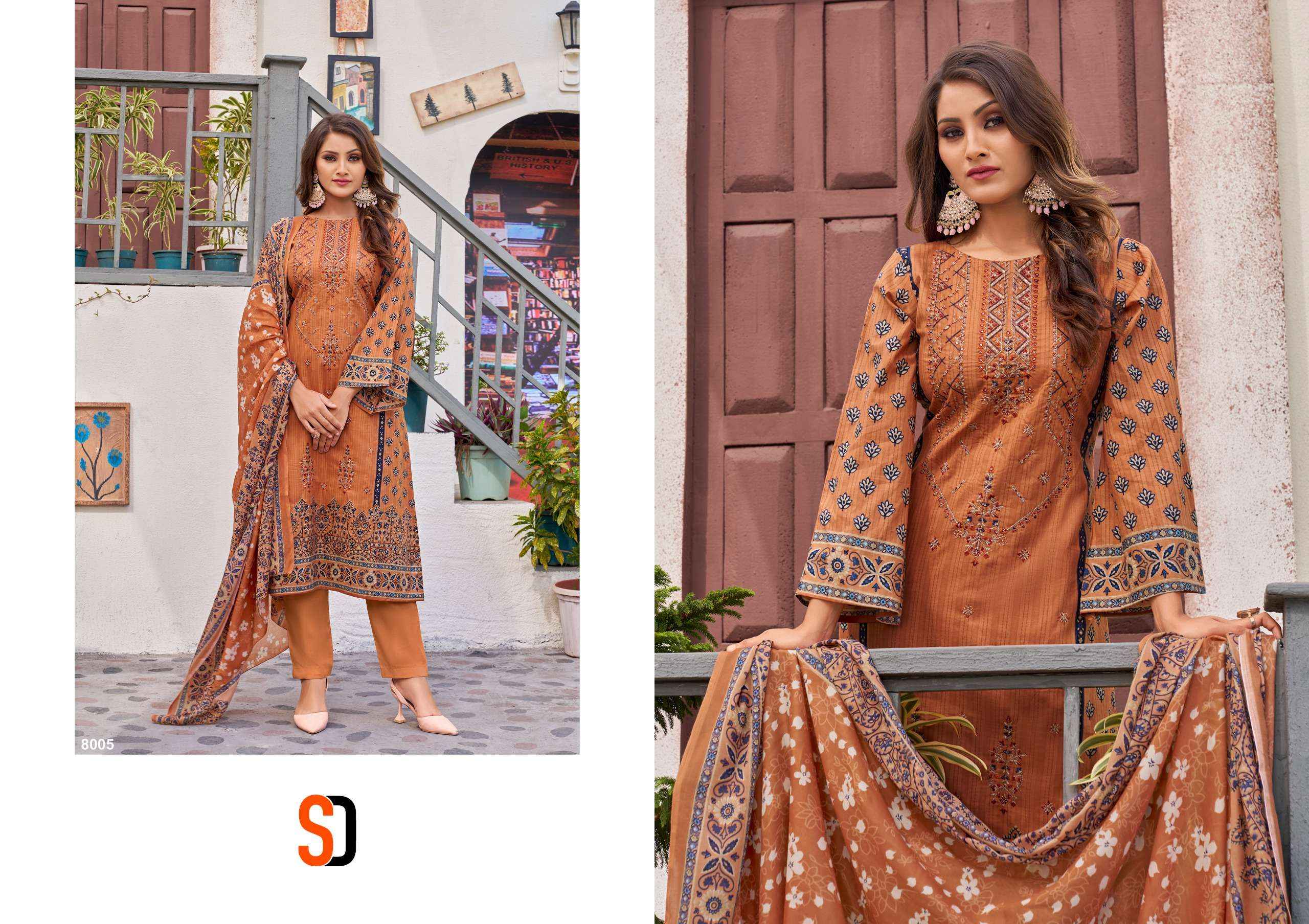 SHRADDHA DESIGNER BIN SAEED VOL 8 DRESS MATERIAL ( 6 PCS CATALOG )