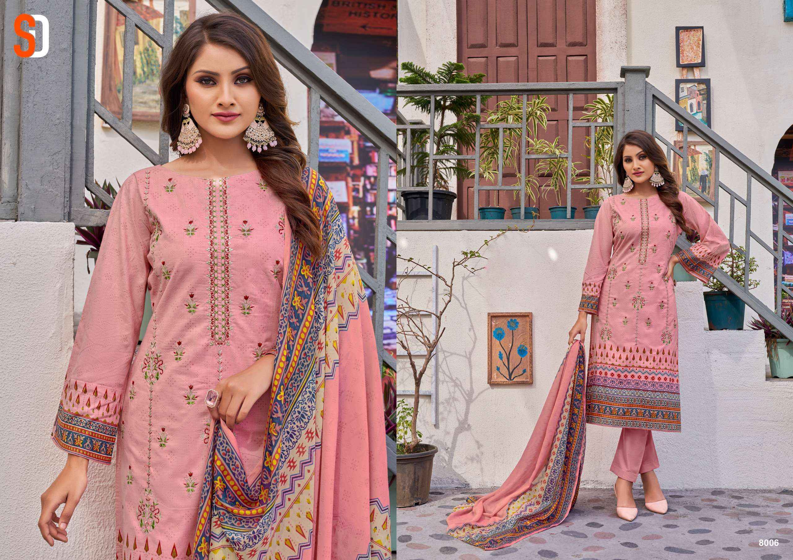 SHRADDHA DESIGNER BIN SAEED VOL 8 DRESS MATERIAL ( 6 PCS CATALOG )