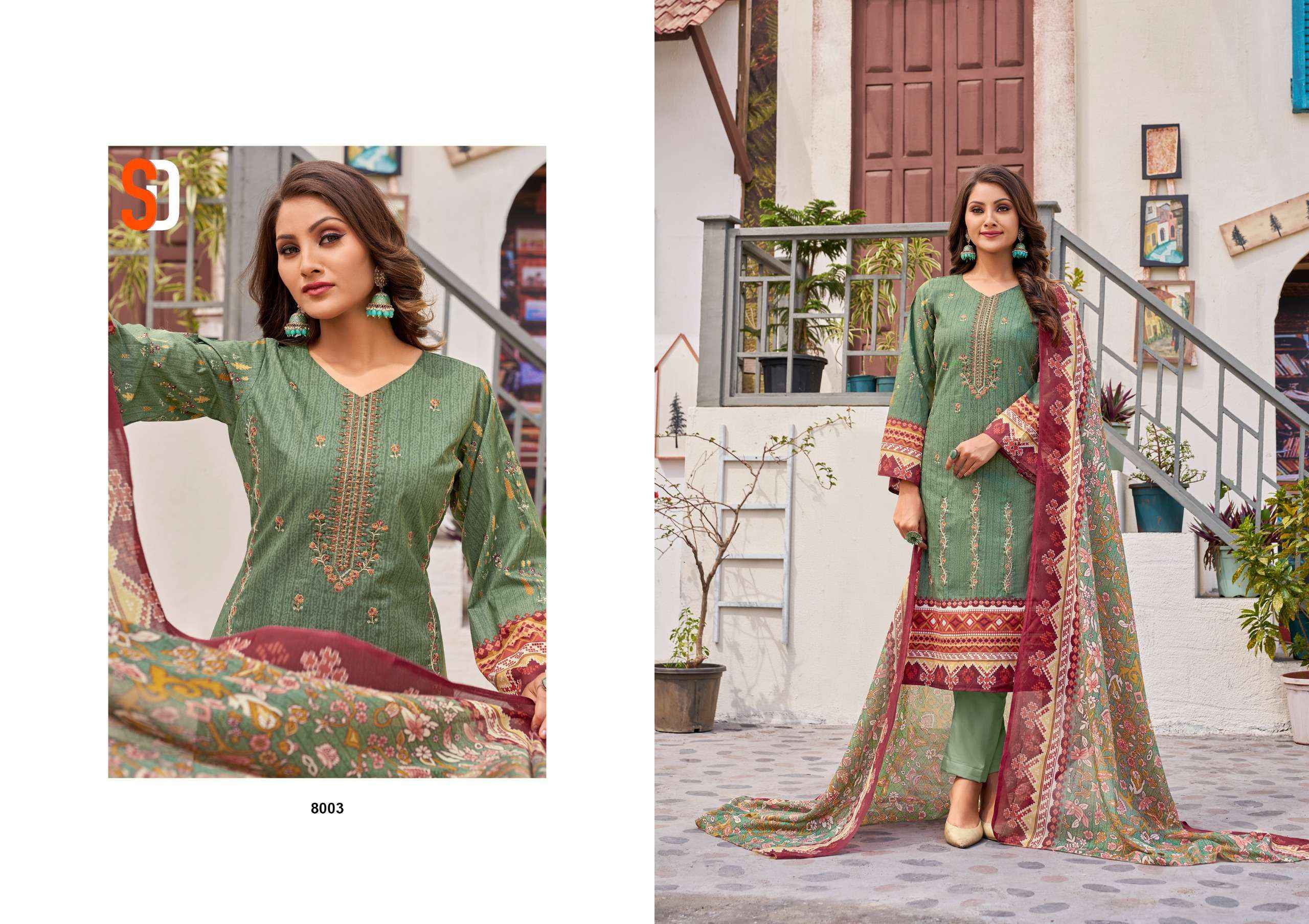 SHRADDHA DESIGNER BIN SAEED VOL 8 DRESS MATERIAL ( 6 PCS CATALOG )