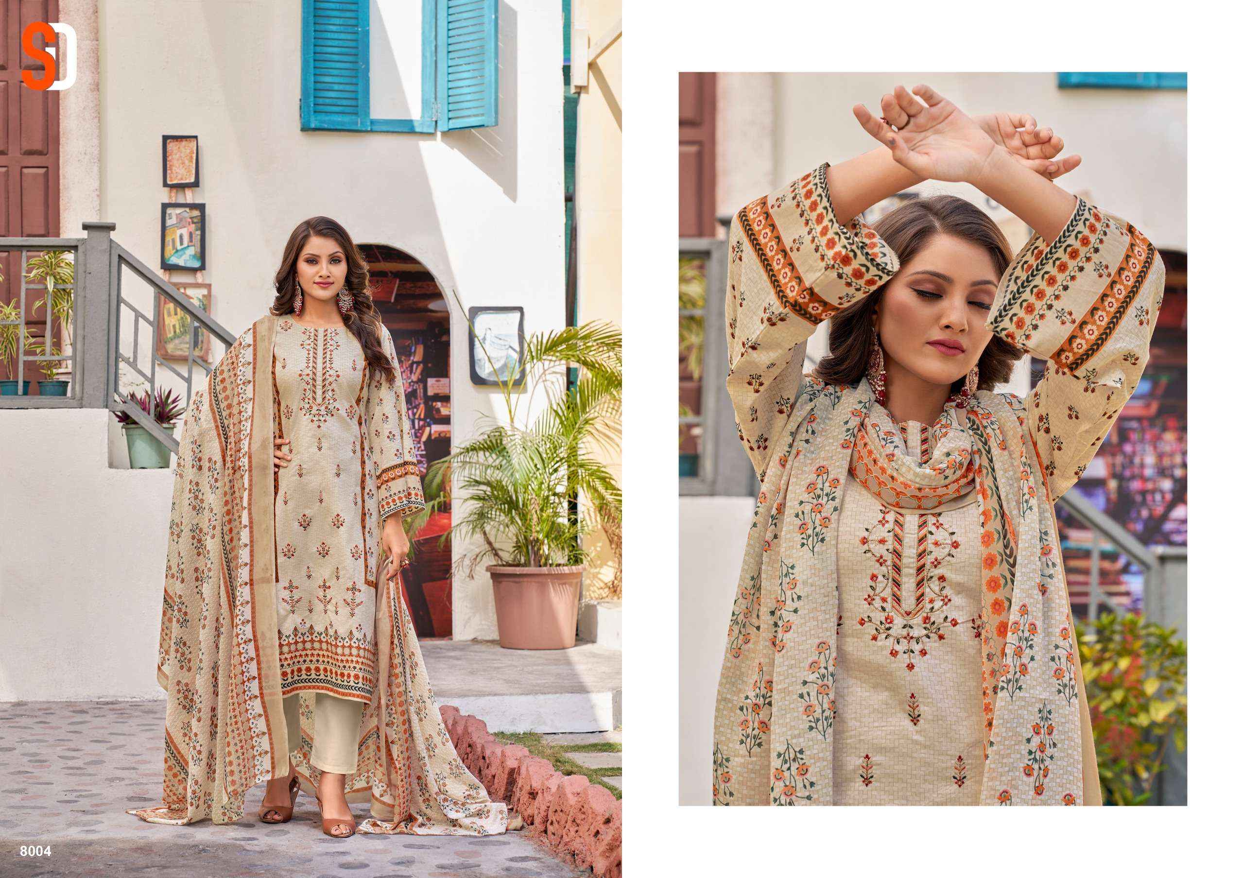 SHRADDHA DESIGNER BIN SAEED VOL 8 DRESS MATERIAL ( 6 PCS CATALOG )