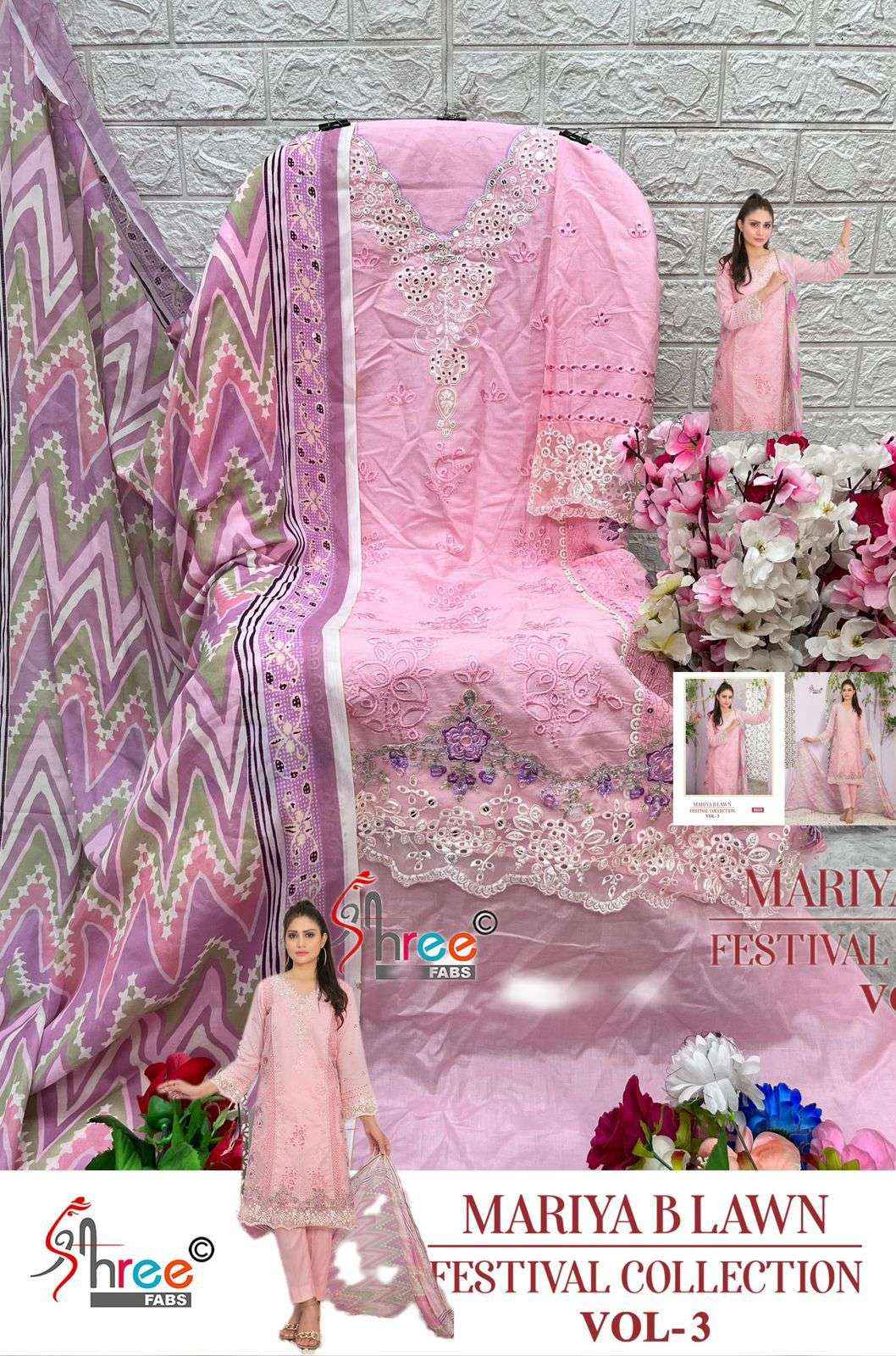 SHREE FABS MARIYA B LAWN FESTIVAL COLLECTION VOL 3 PAKISTANI SUITS