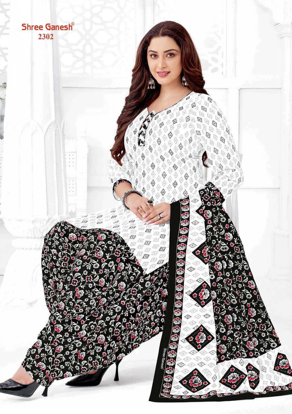 SHREE GANESH WHITE & BLACK VOL 3 COTTON PATIYALA SUITS ( 8 PCS CATALOG )