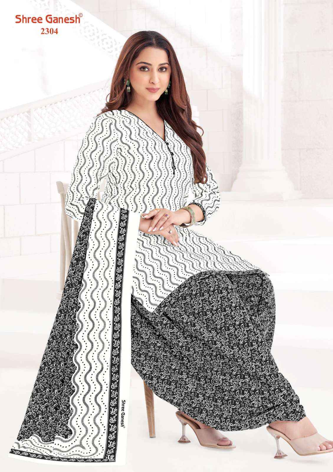 SHREE GANESH WHITE & BLACK VOL 3 COTTON PATIYALA SUITS ( 8 PCS CATALOG )