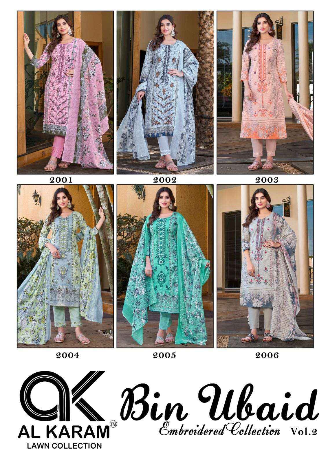 Al Karam Bin Ubaid Vol 2 Buy Cotton Pakistani Suits ( 6 Pcs Catalog )