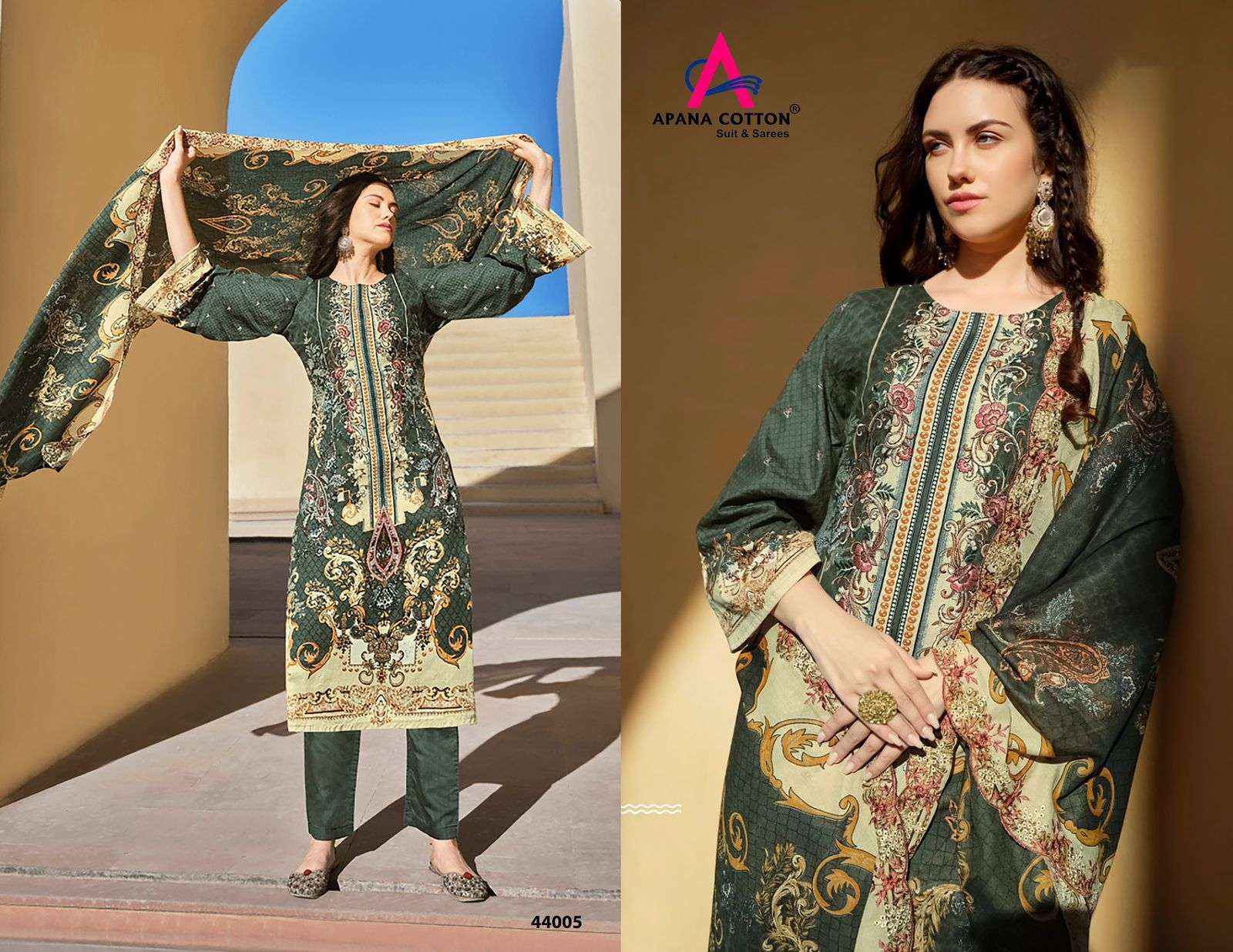 APANA COTTON RAZIA SULTAN VOL 44 COTTON PAKISTANI SUITS ( 10 PCS CATALOG )