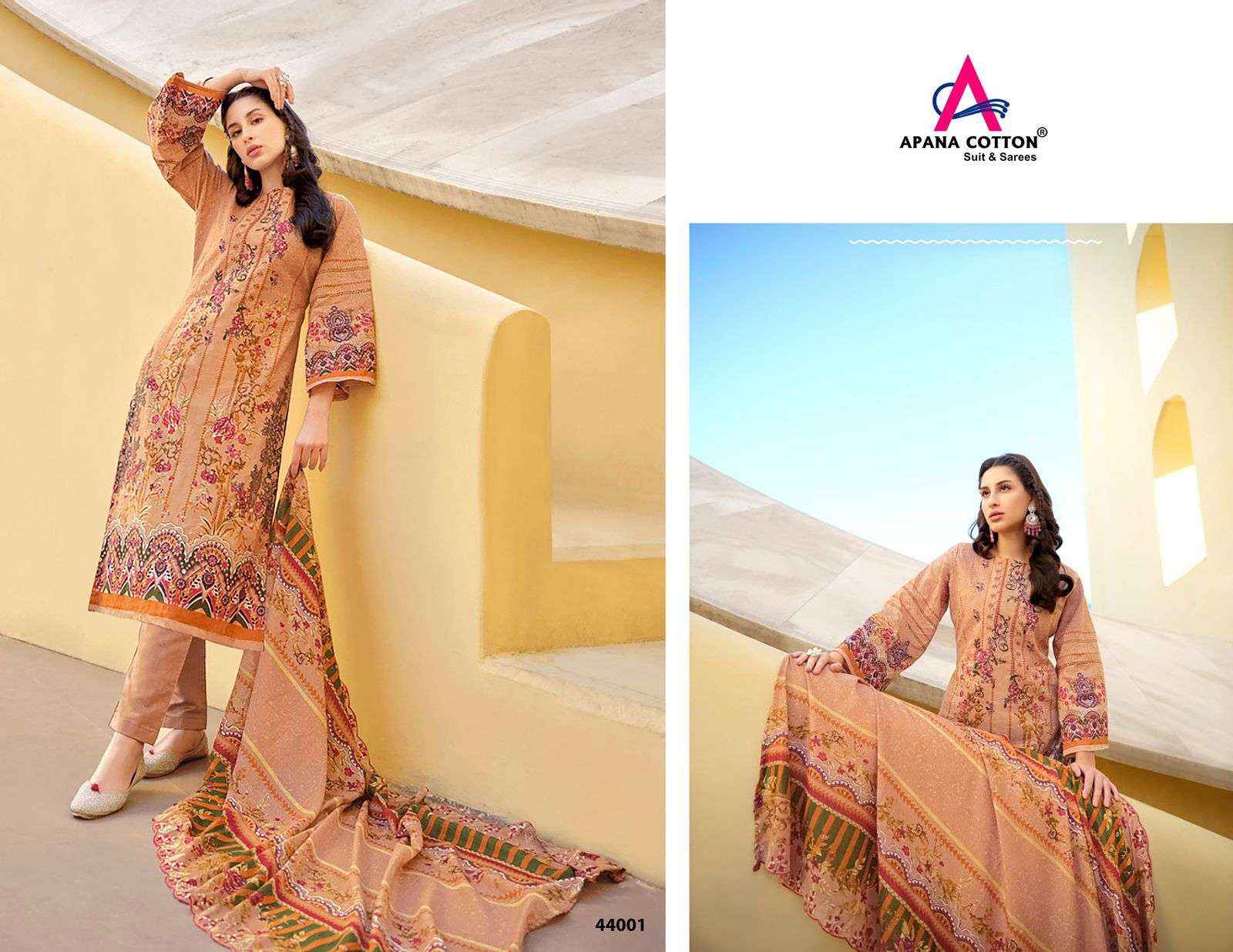 APANA COTTON RAZIA SULTAN VOL 44 COTTON PAKISTANI SUITS ( 10 PCS CATALOG )