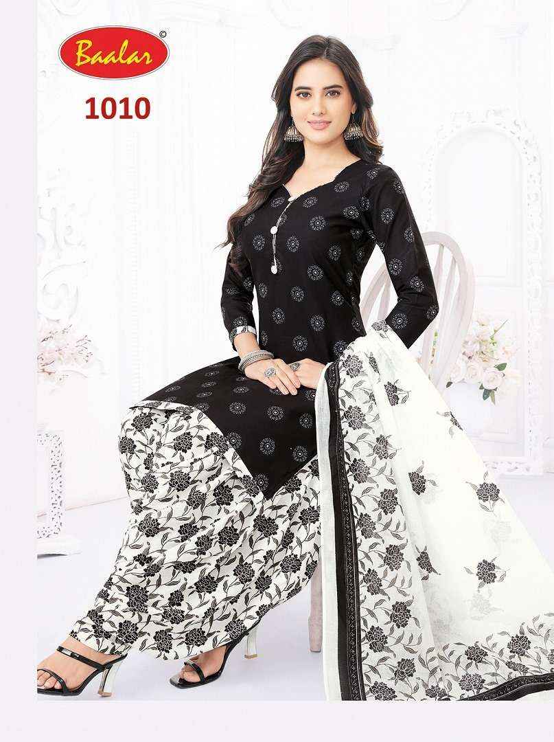 Baalar Colors Black And White Vol 1 Unstitch Cotton Suit Catalog ( 6 pcs catalog )