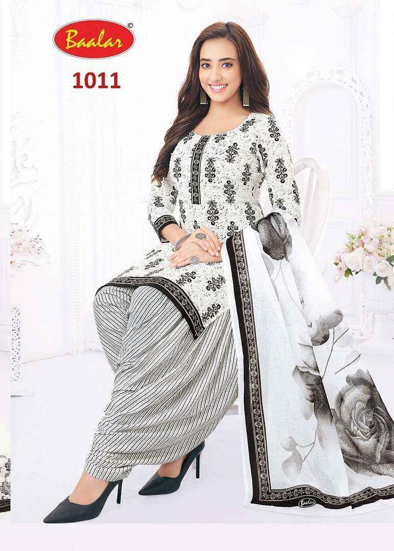 Baalar Colors Black And White Vol 1 Unstitch Cotton Suit Catalog ( 6 pcs catalog )