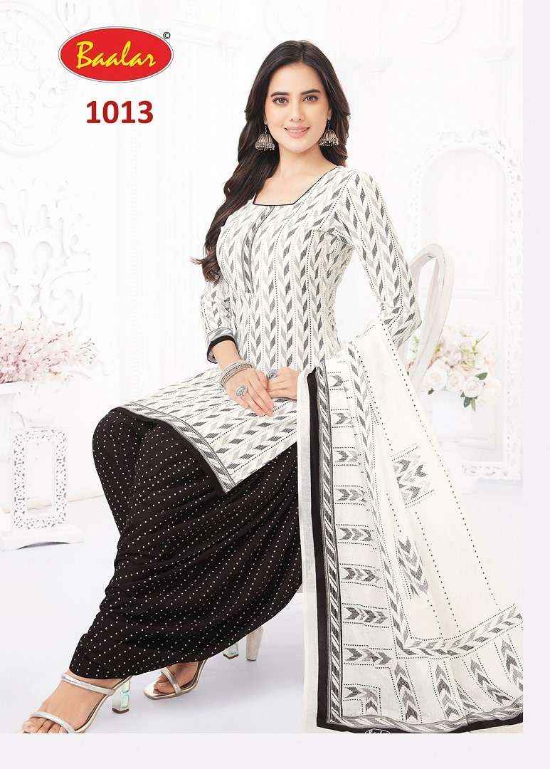 Baalar Colors Black And White Vol 1 Unstitch Cotton Suit Catalog ( 6 pcs catalog )