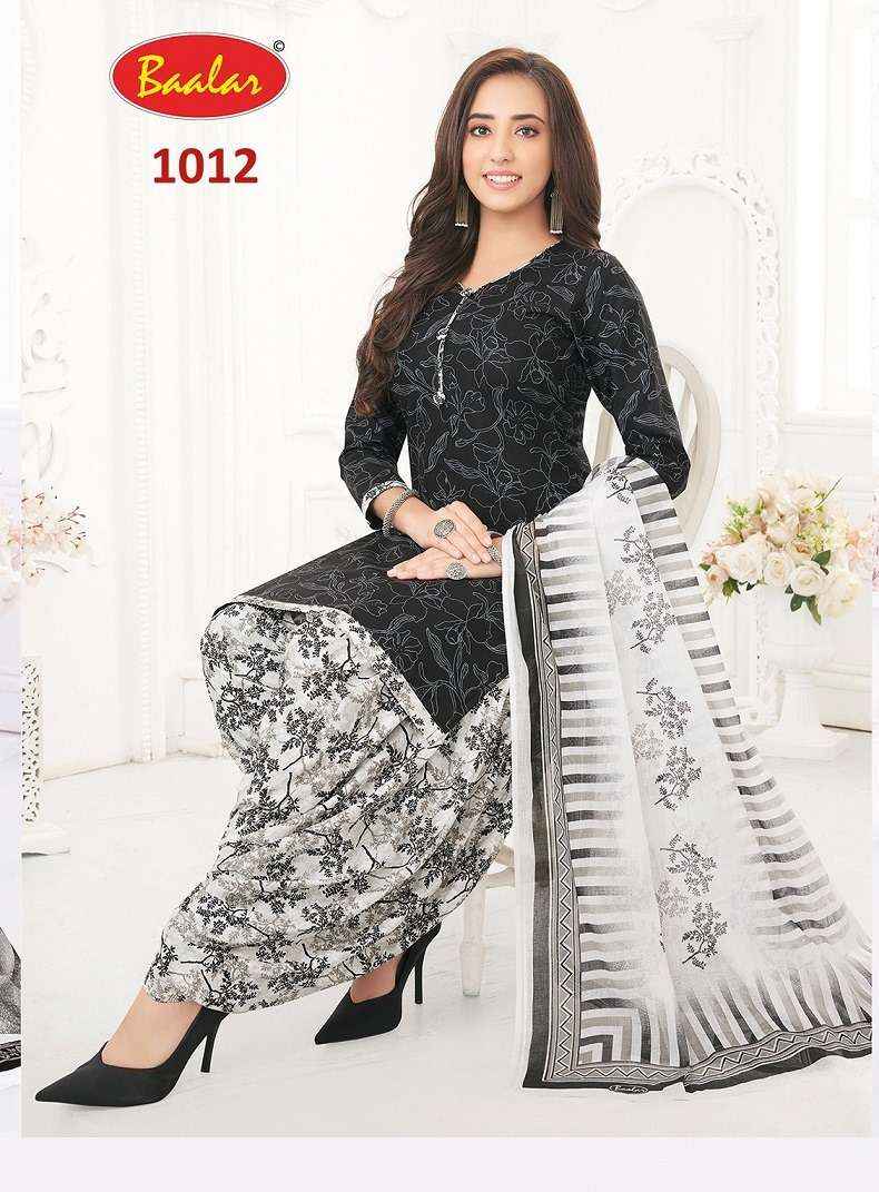 Baalar Colors Black And White Vol 1 Unstitch Cotton Suit Catalog ( 6 pcs catalog )