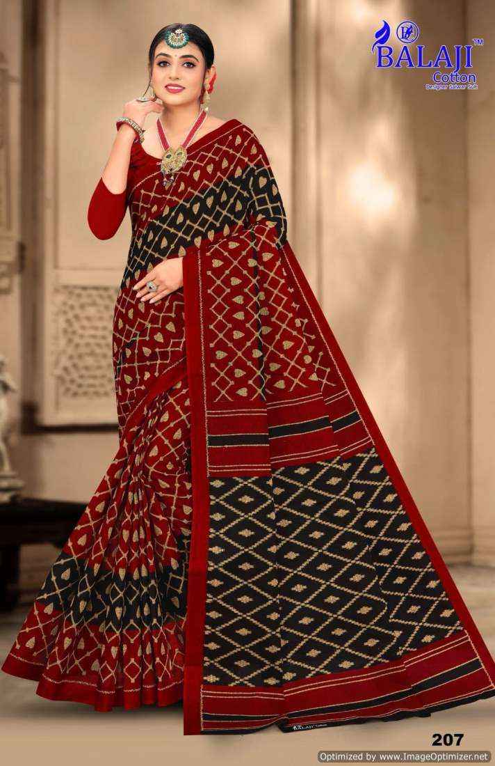 Balaji Cotton Ikkat Masleen Vol 2 Fancy Cotton Dark Colors Saree Suppliers ( 10 pcs catalog )