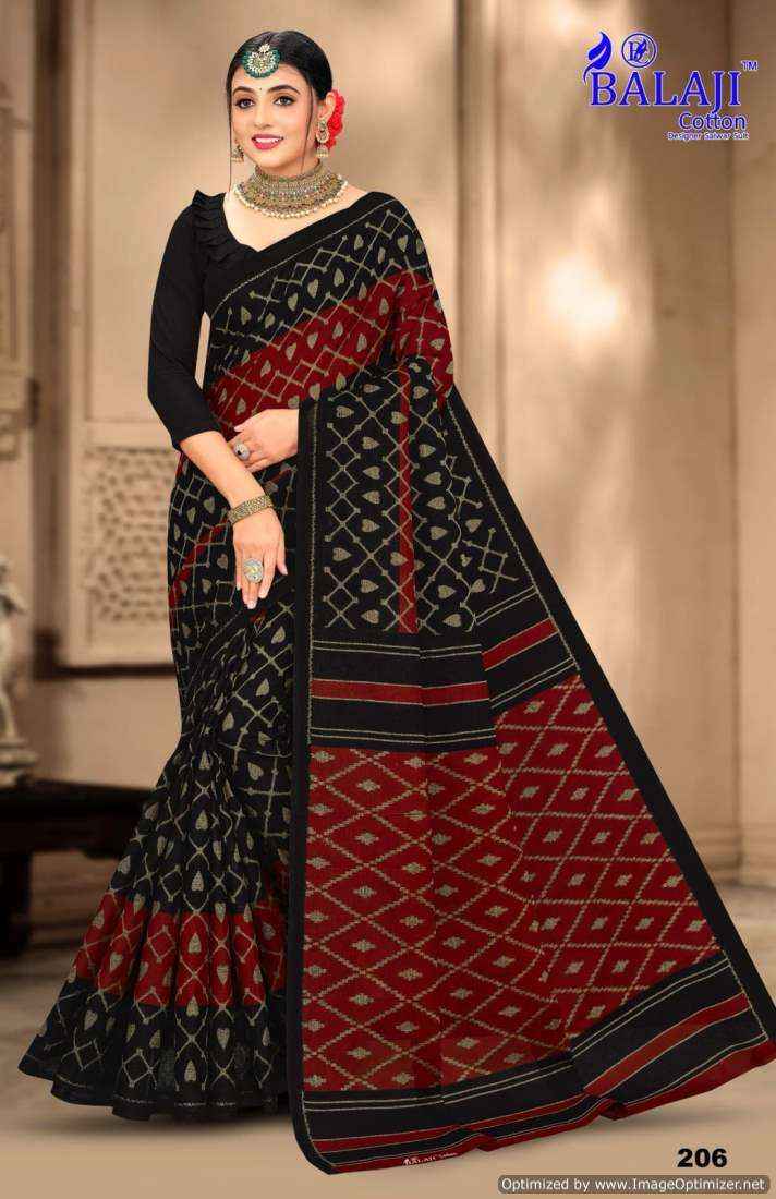 Balaji Cotton Ikkat Masleen Vol 2 Fancy Cotton Dark Colors Saree Suppliers ( 10 pcs catalog )