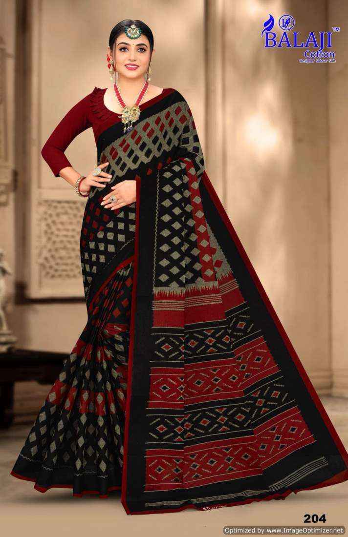 Balaji Cotton Ikkat Masleen Vol 2 Fancy Cotton Dark Colors Saree Suppliers ( 10 pcs catalog )