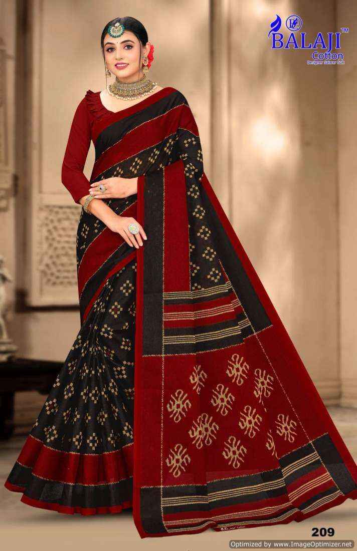 Balaji Cotton Ikkat Masleen Vol 2 Fancy Cotton Dark Colors Saree Suppliers ( 10 pcs catalog )