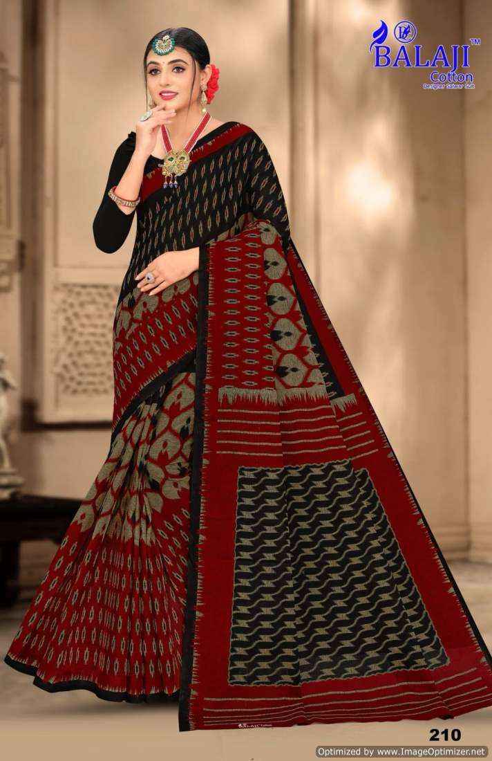 Balaji Cotton Ikkat Masleen Vol 2 Fancy Cotton Dark Colors Saree Suppliers ( 10 pcs catalog )
