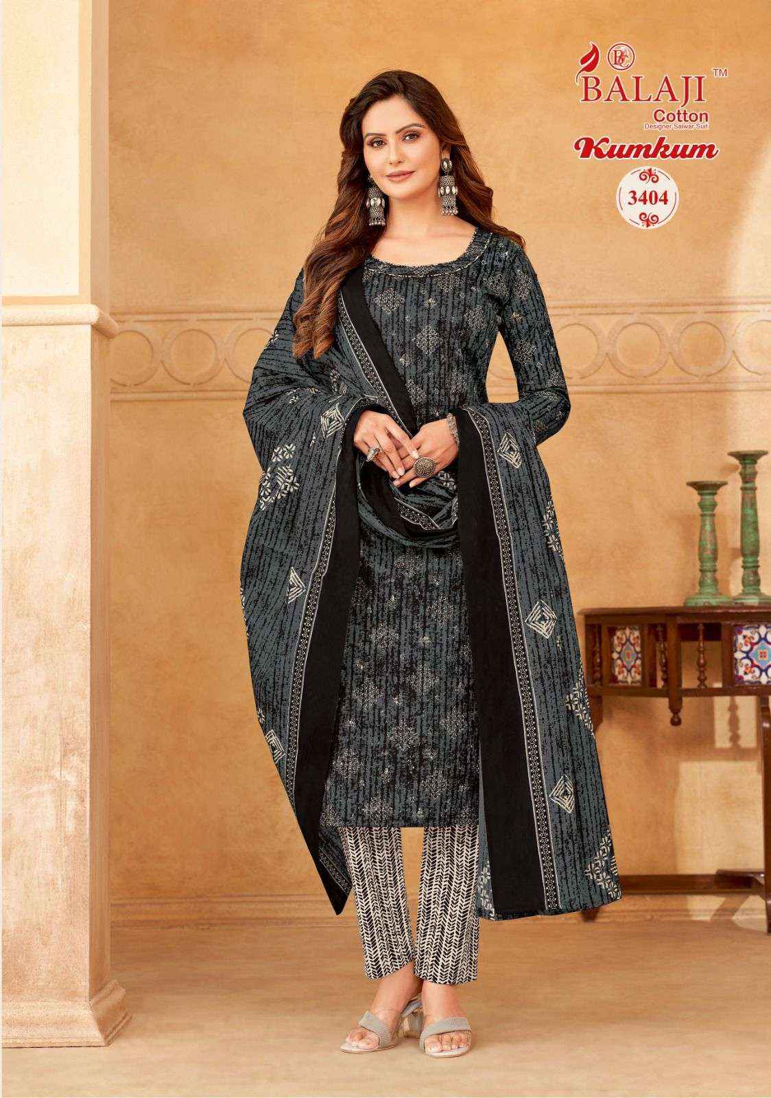 BALAJI COTTON KUMKUM VOL 34 COTTON DRESS MATERIAL ( 12 PCS CATALOG )