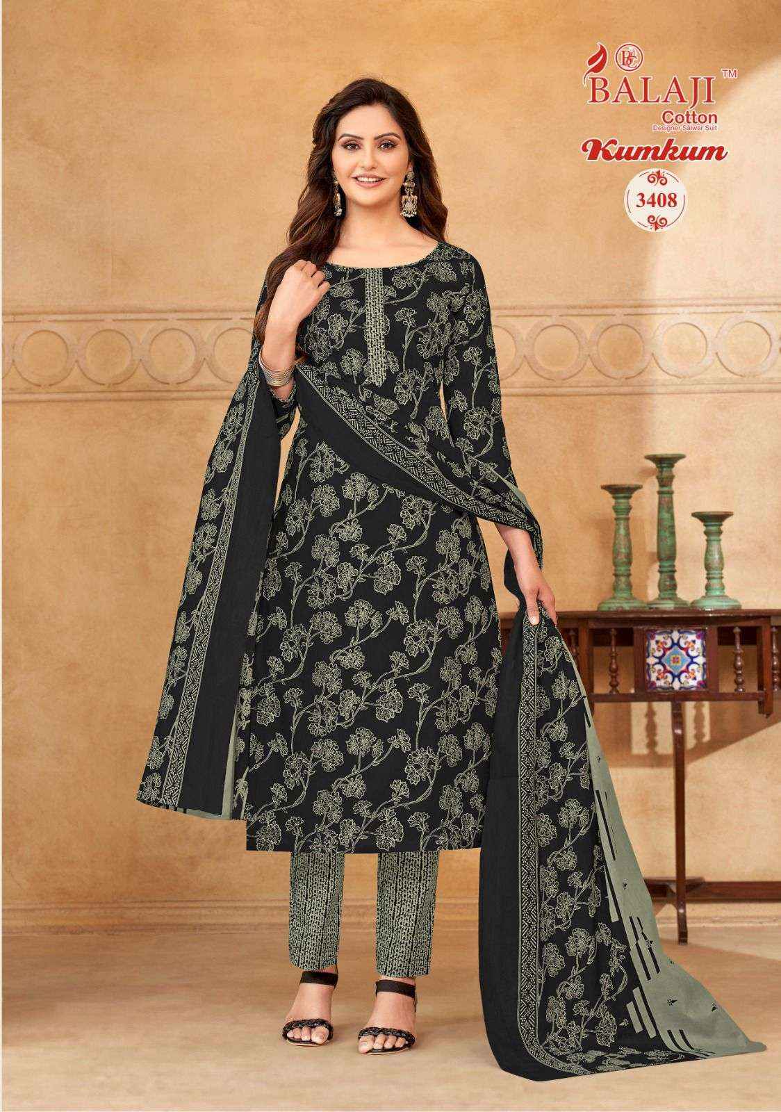 BALAJI COTTON KUMKUM VOL 34 COTTON DRESS MATERIAL ( 12 PCS CATALOG )