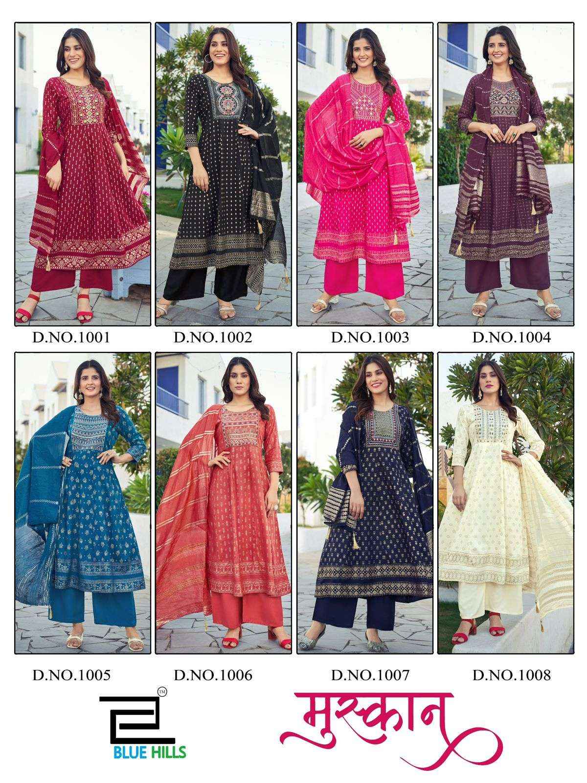 Blue Hills Muskan Designer Readymade Suits  ( 8 pcs Catalog )