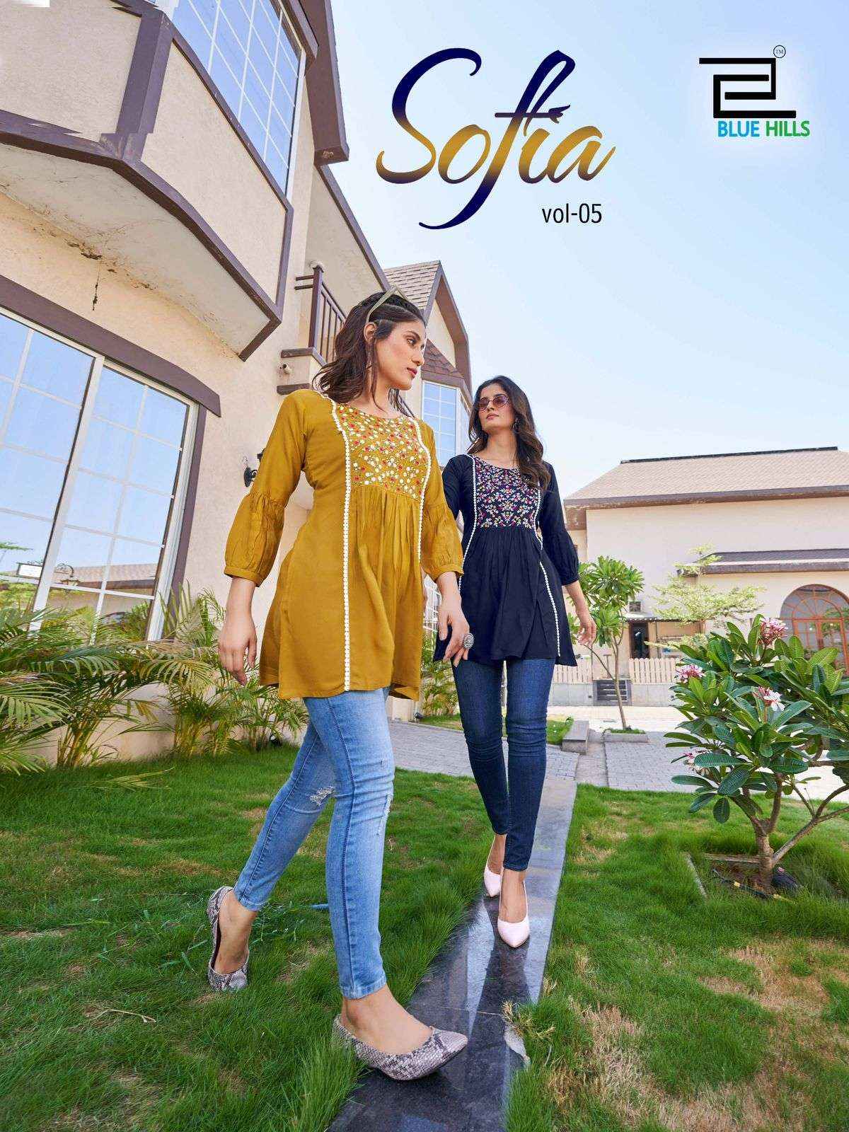 BLUE HILLS SOFIA VOL 5 RAYON FANCY WESTERN WEAR TOP ( 6 PCS CATALOG )