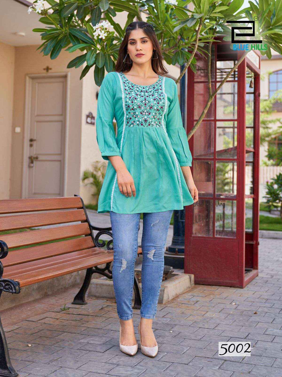 BLUE HILLS SOFIA VOL 5 RAYON FANCY WESTERN WEAR TOP ( 6 PCS CATALOG )