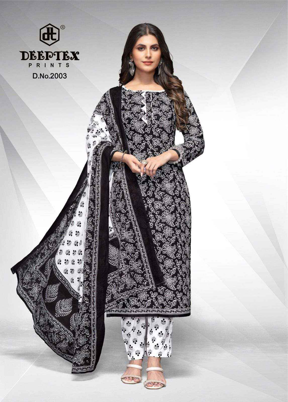 Deeptex Aaliza Vol 2 Black And White Printed Cotton Suit Catalog Exporters