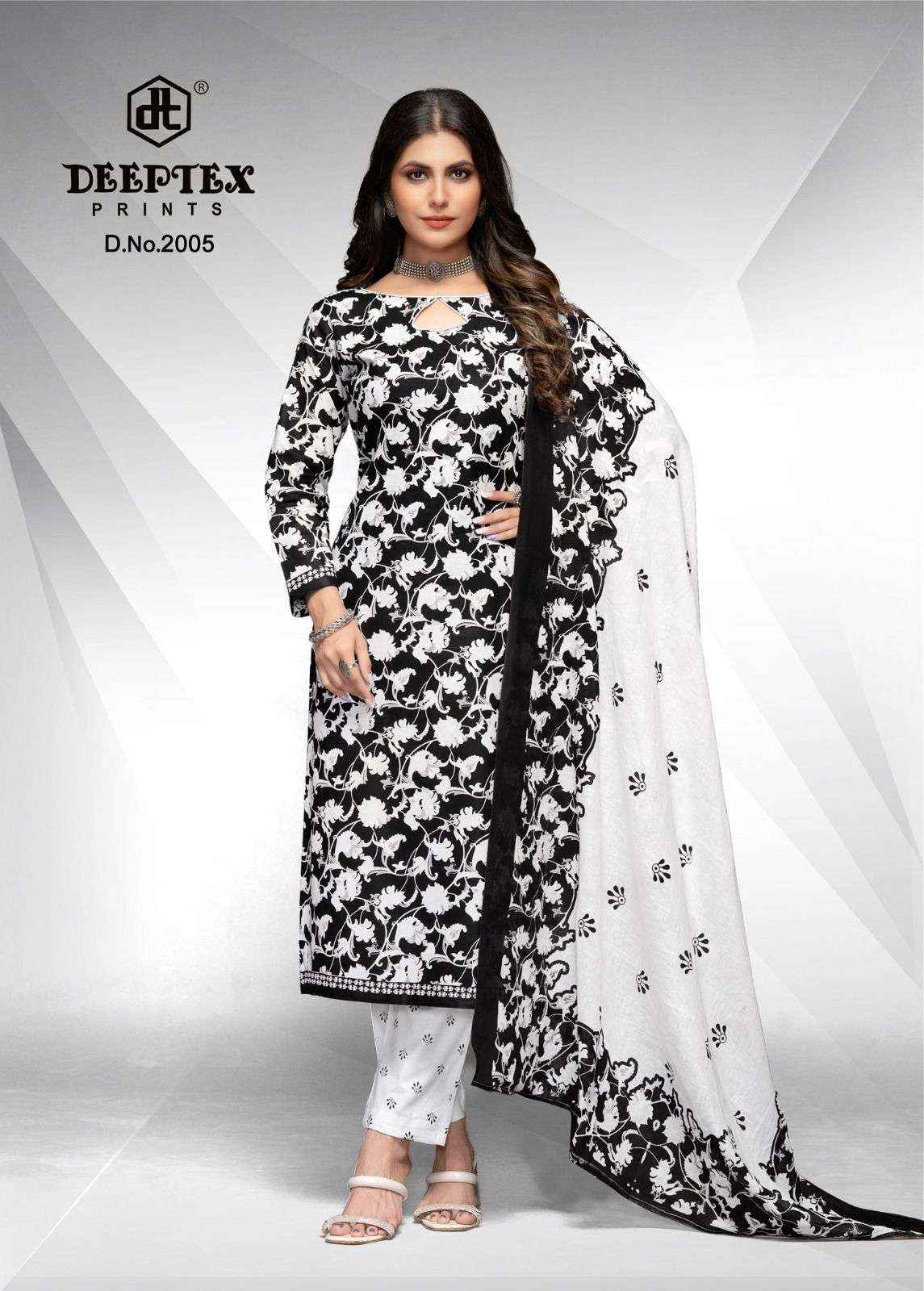 Deeptex Aaliza Vol 2 Black And White Printed Cotton Suit Catalog Exporters (10 pcs catalog )